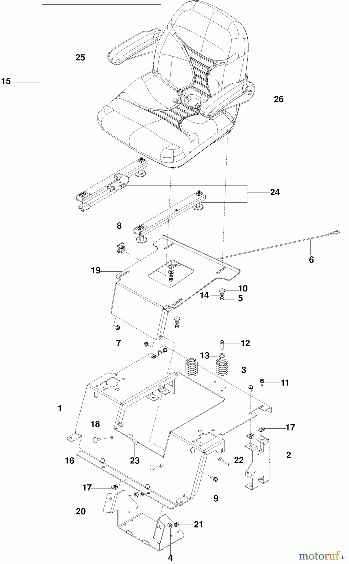  Husqvarna Nullwendekreismäher, Zero-Turn EZ 5224 BF (966495901) - Husqvarna Zero-Turn Mower (2010-06 & After) Seat