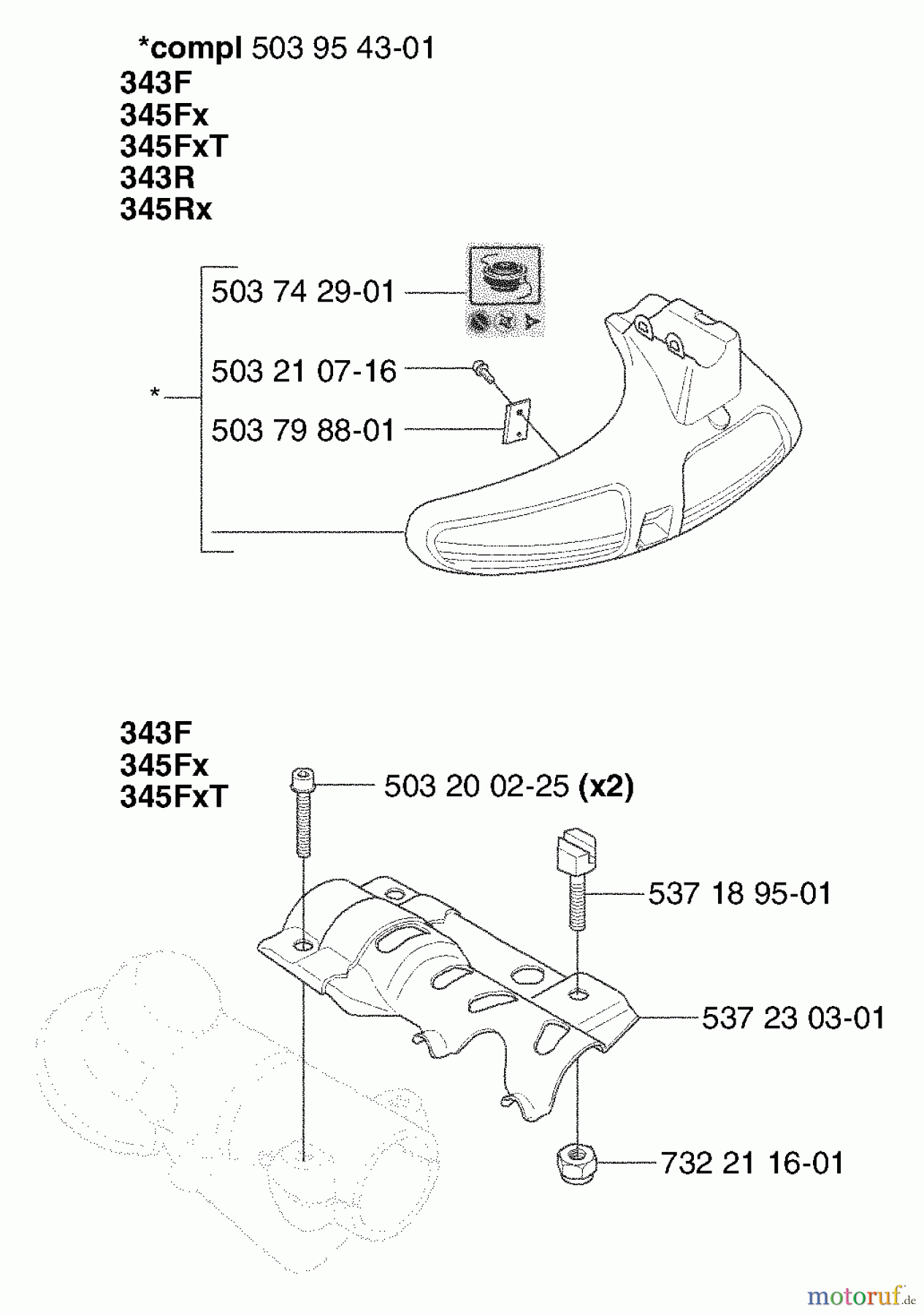  Husqvarna Zubehör Husqvarna Trimmer Heads (2003-05 & After) Guard (A)