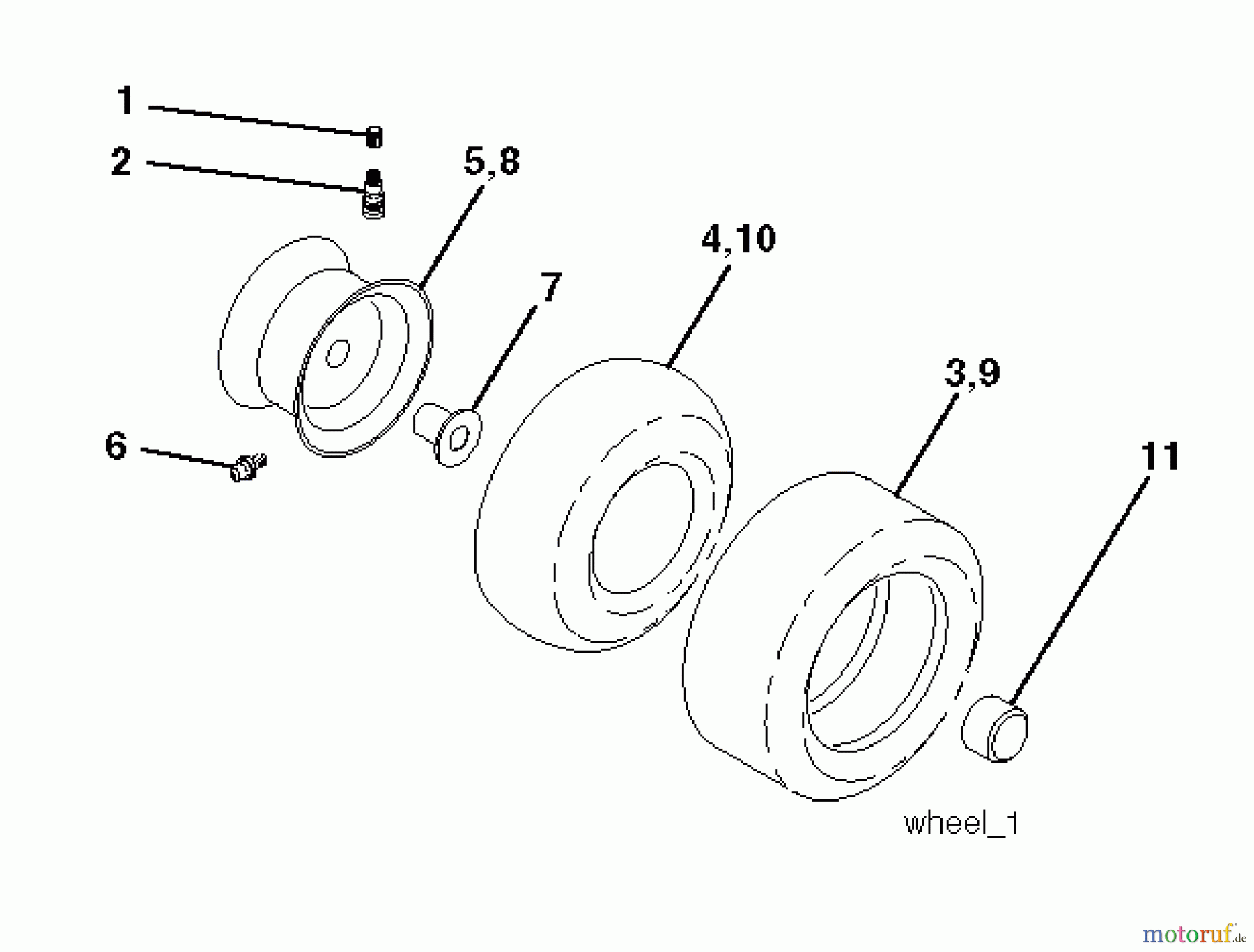 Husqvarna Rasen und Garten Traktoren CT 131 (96061022207) - Husqvarna Lawn Tractor (2012-08 & After) WHEELS TIRES