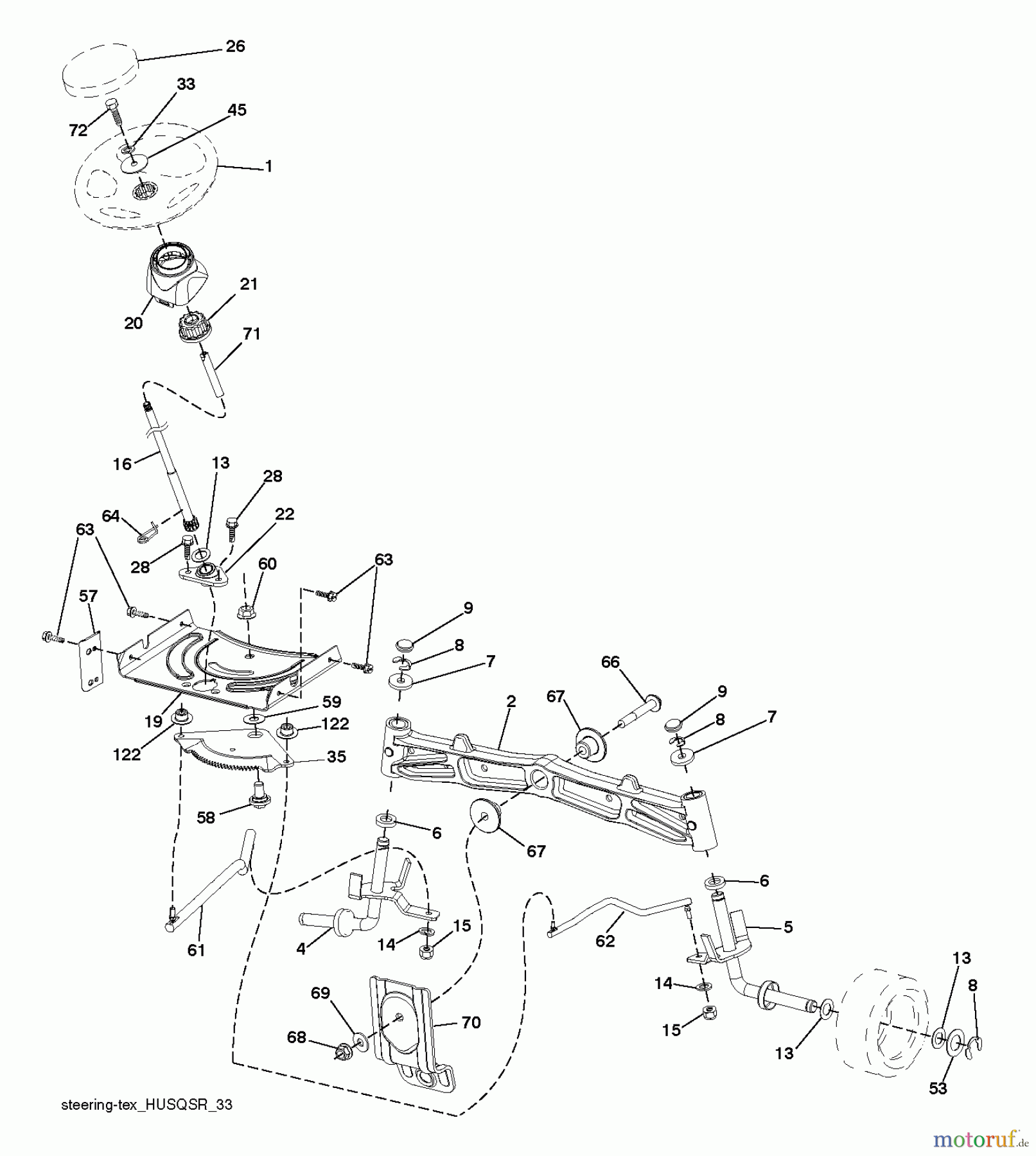 Husqvarna Rasen und Garten Traktoren CT 154 (96051002501) - Husqvarna Lawn Tractor (2012-08 & After) STEERING
