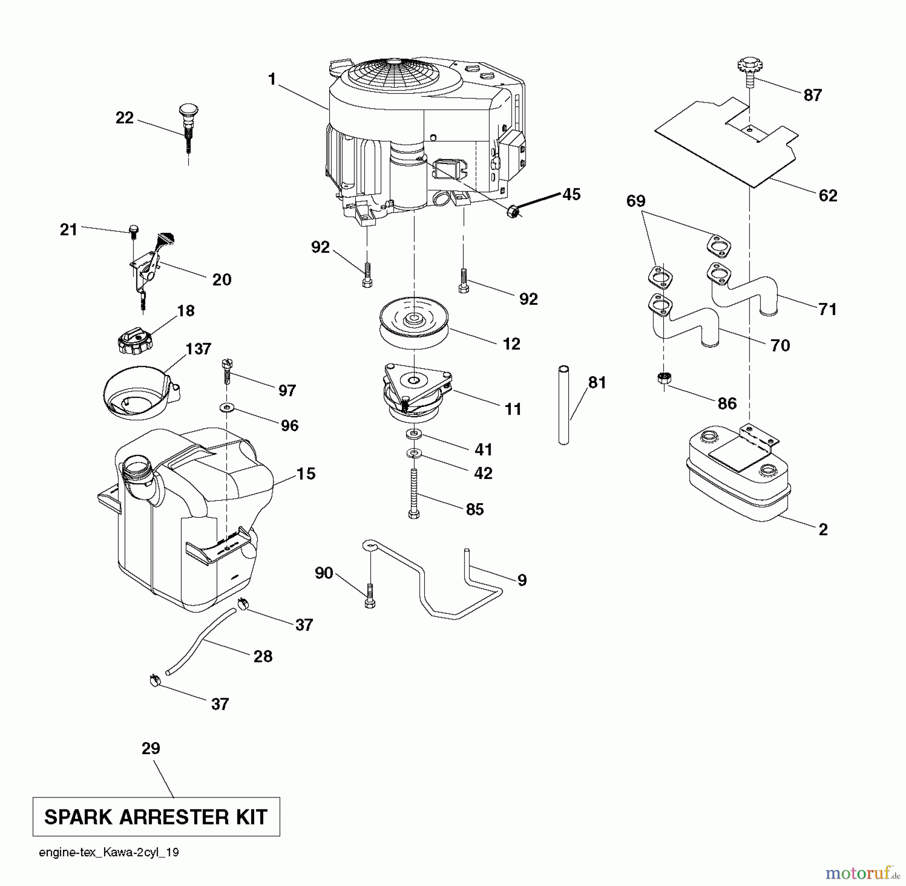 Husqvarna Rasen und Garten Traktoren CTH 224T (96051007800) - Husqvarna Lawn Tractor (2012-11 & After) ENGINE