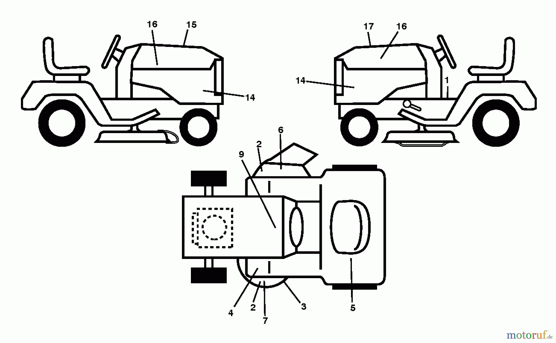  Husqvarna Rasen und Garten Traktoren GT 52XLS (96043015900) - Husqvarna Garden Tractor (2012-09 & After) DECALS