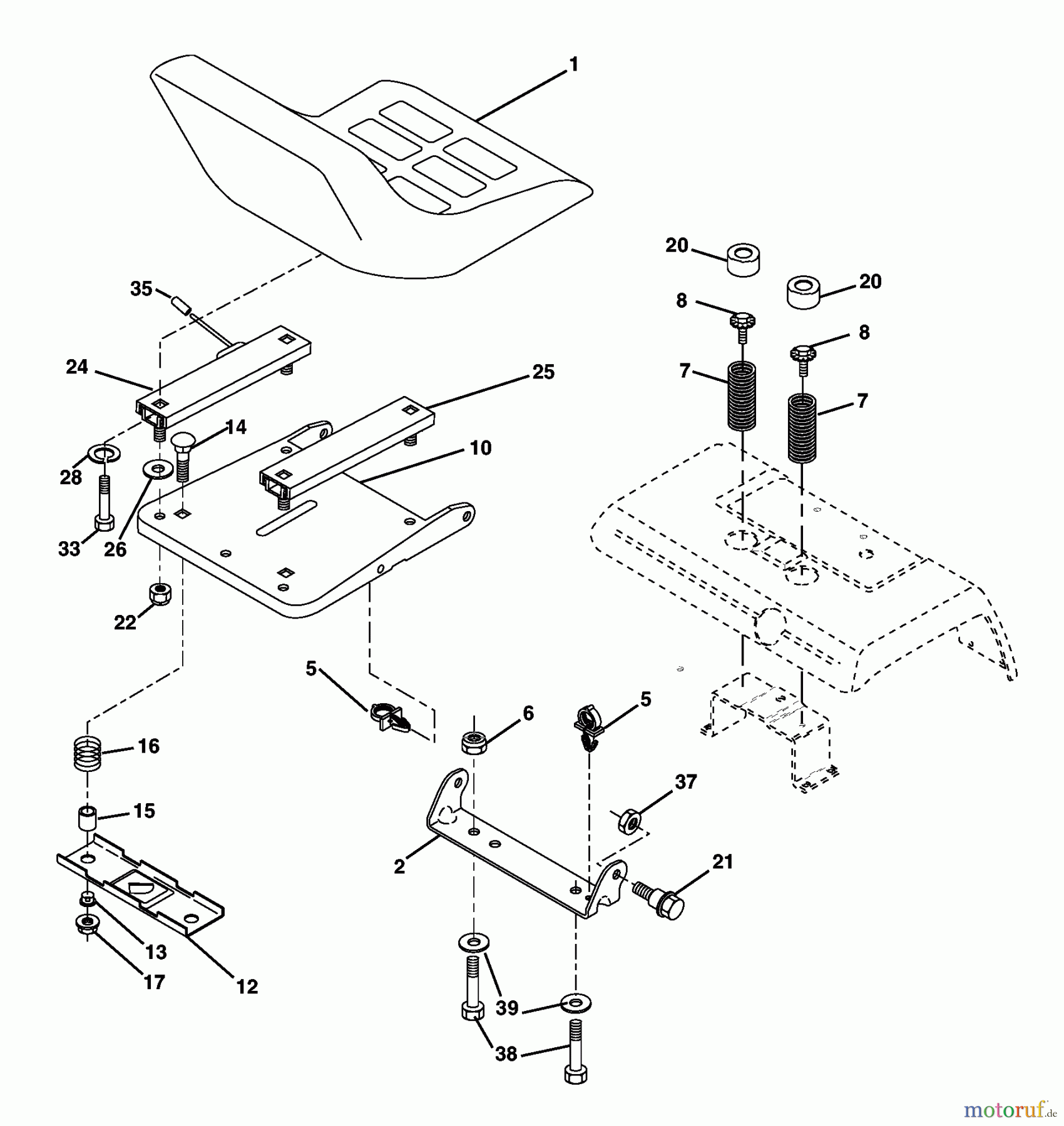 Husqvarna Rasen und Garten Traktoren GTH 2248XPC (954567888) - Husqvarna Garden Tractor (2003-07 & After) Seat Assembly