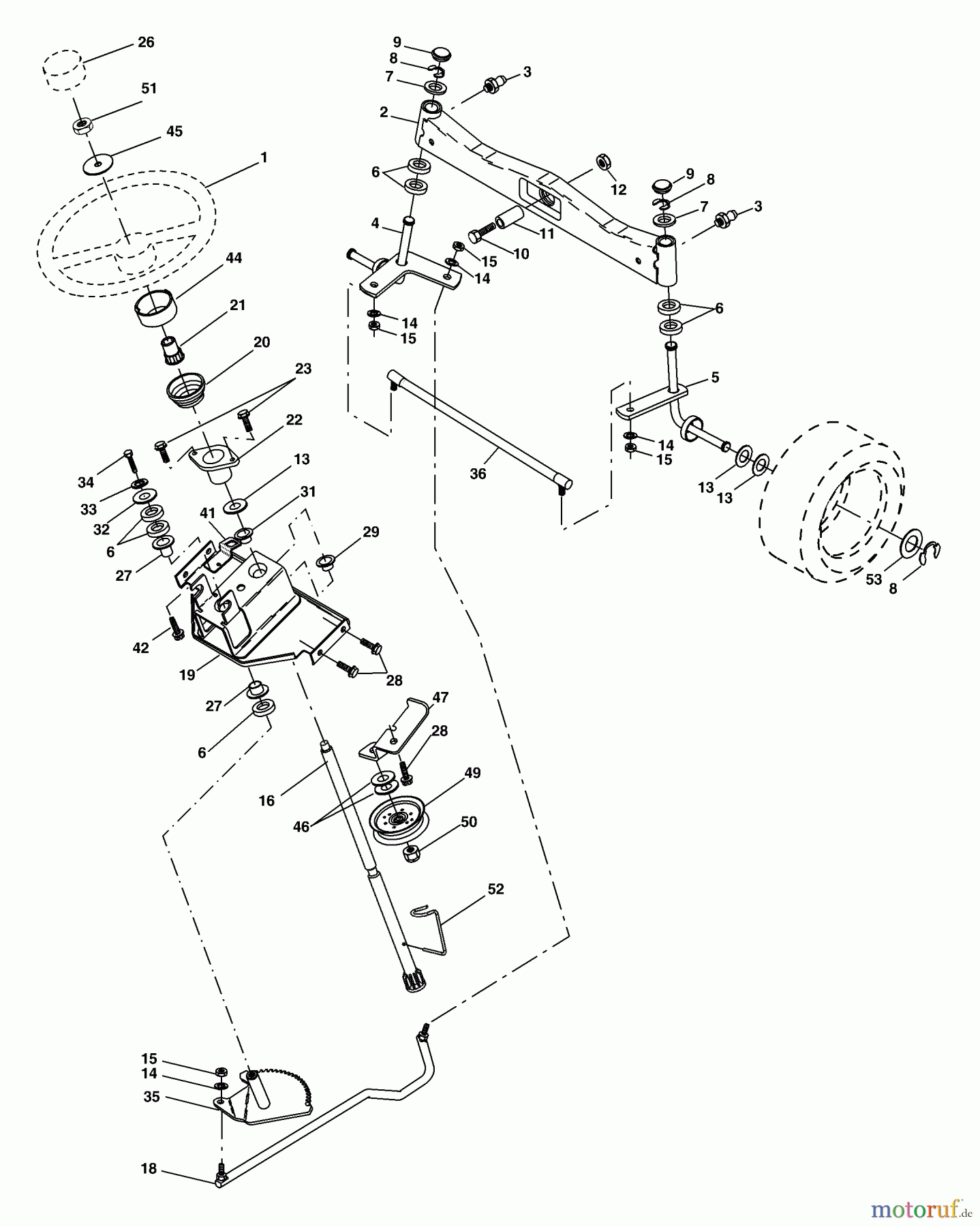  Husqvarna Rasen und Garten Traktoren GTH 2254XPB (954571229) - Husqvarna Garden Tractor (2004-08 & After) Steering Assembly