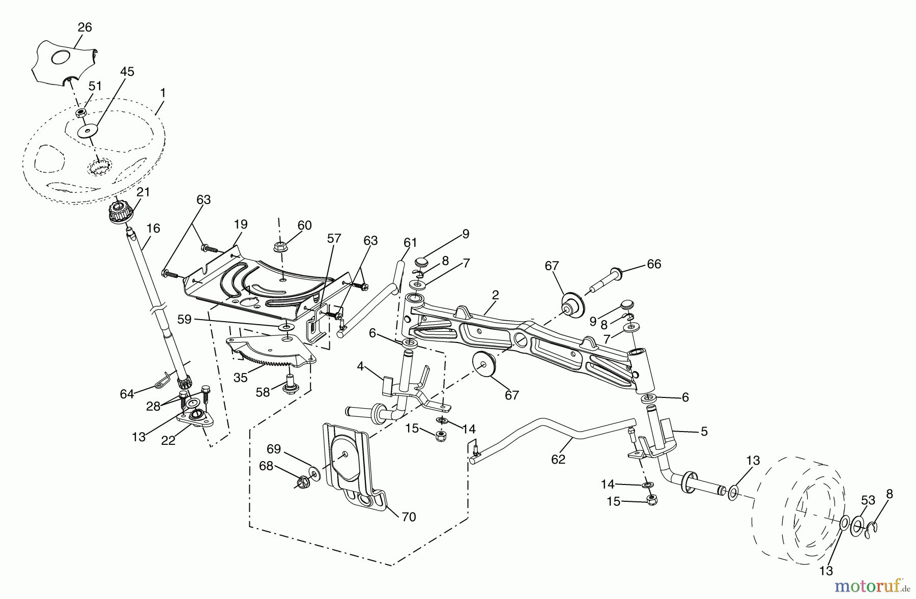 Husqvarna Rasen und Garten Traktoren GTH 2454T (96043002300) - Husqvarna Garden Tractor (2006-06 & After) Steering Assembly
