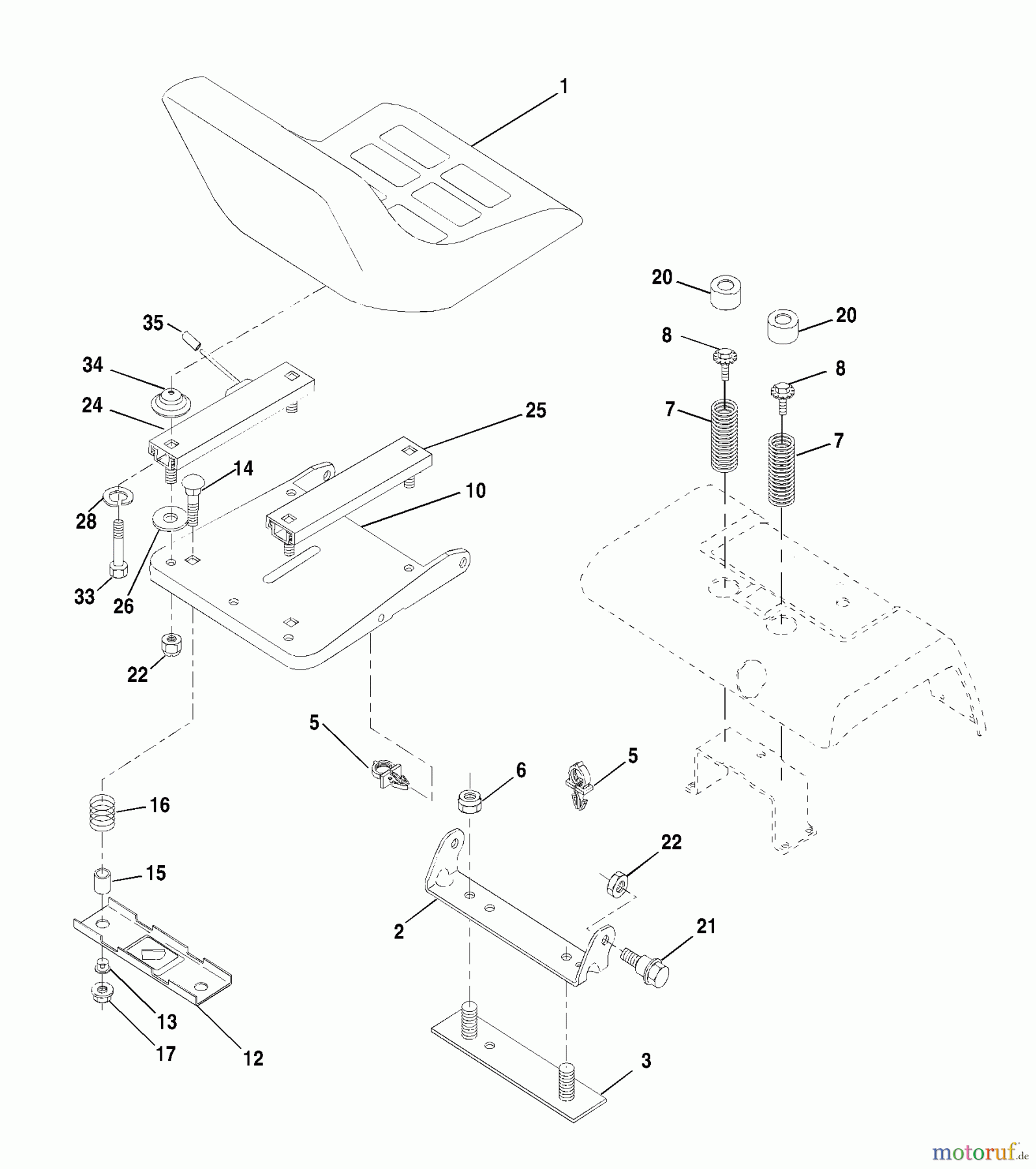 Husqvarna Rasen und Garten Traktoren GTH 2548 XPA (954567895) - Husqvarna Garden Tractor (2001-12 & After) Seat Assembly