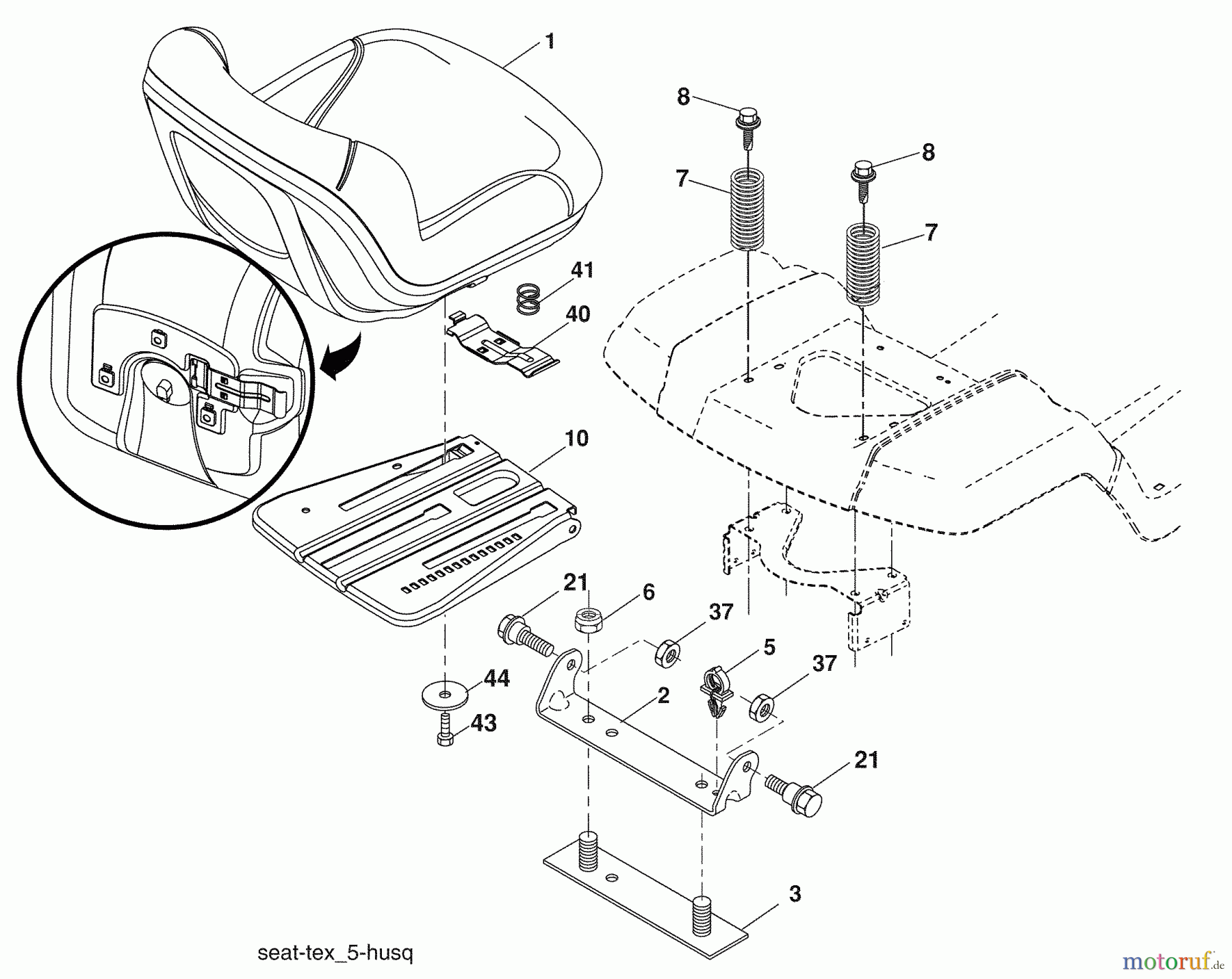 Husqvarna Rasen und Garten Traktoren GTH 26K54 (96043003100) - Husqvarna Garden Tractor (2006-11 & After) Seat Assembly