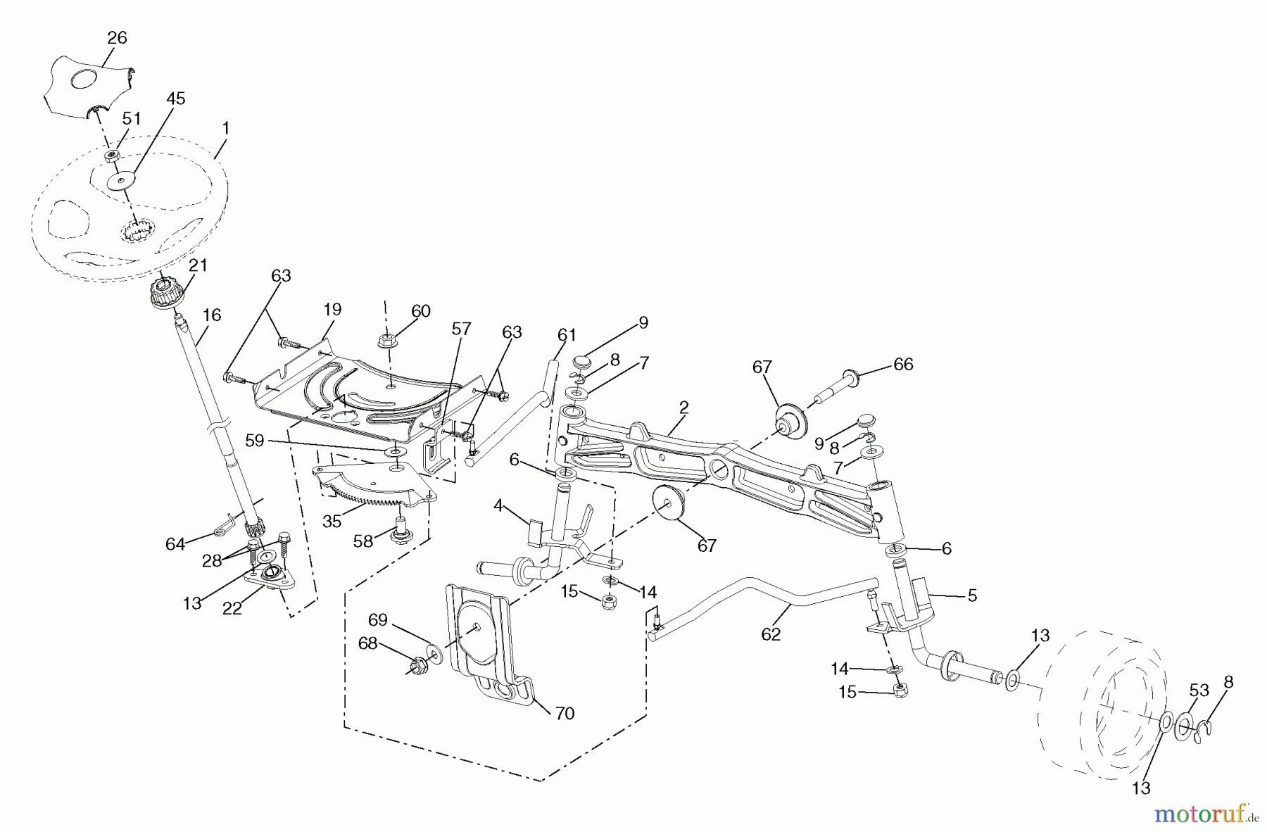  Husqvarna Rasen und Garten Traktoren LGT 2654 (96045000700) - Husqvarna Lawn Tractor (2006-11 & After) Steering Assembly