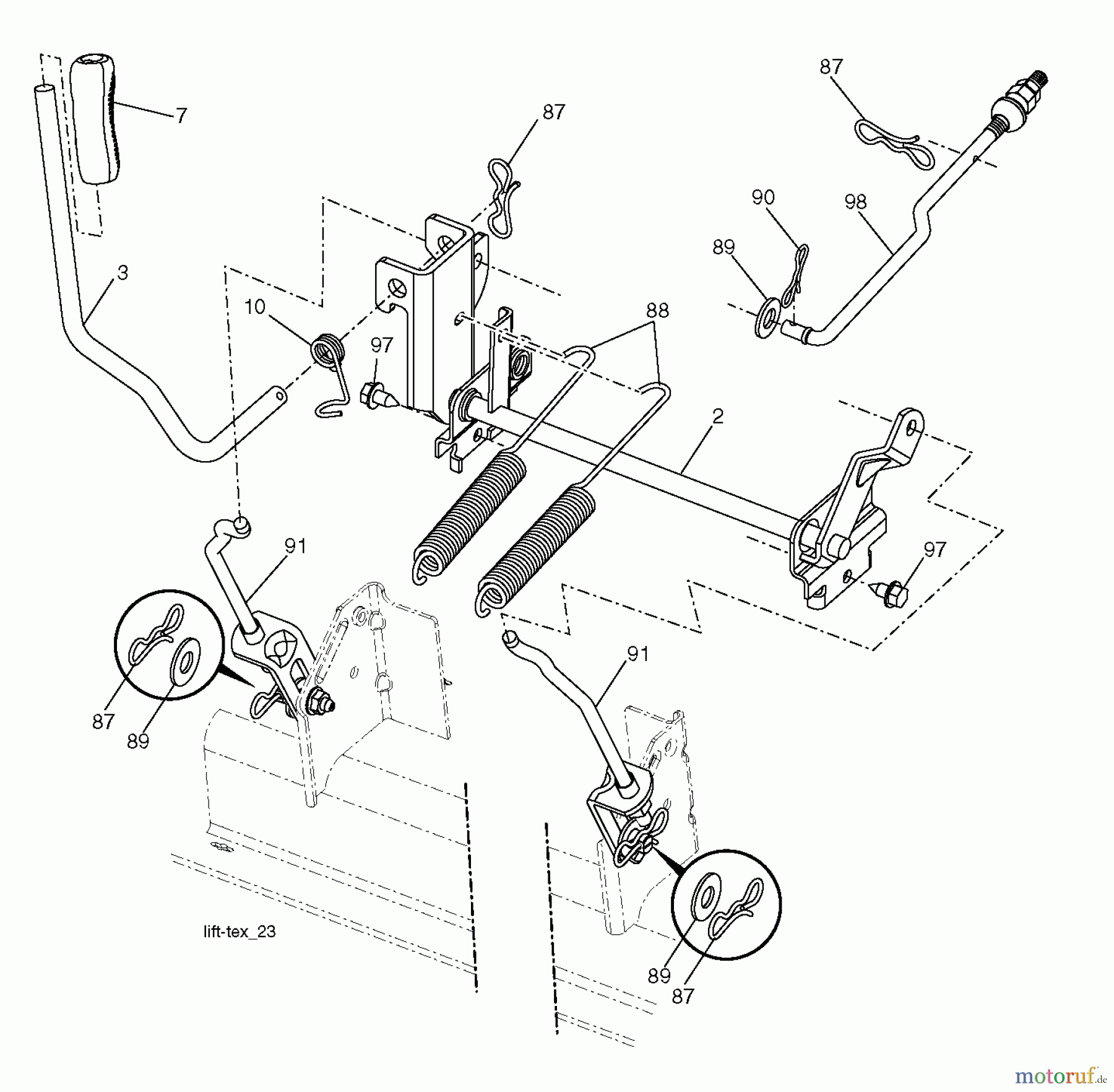 Husqvarna Rasen und Garten Traktoren LGT 2654 (96045003800) - Husqvarna Lawn Tractor (2011-09 & After) MOWER LIFT LEVER