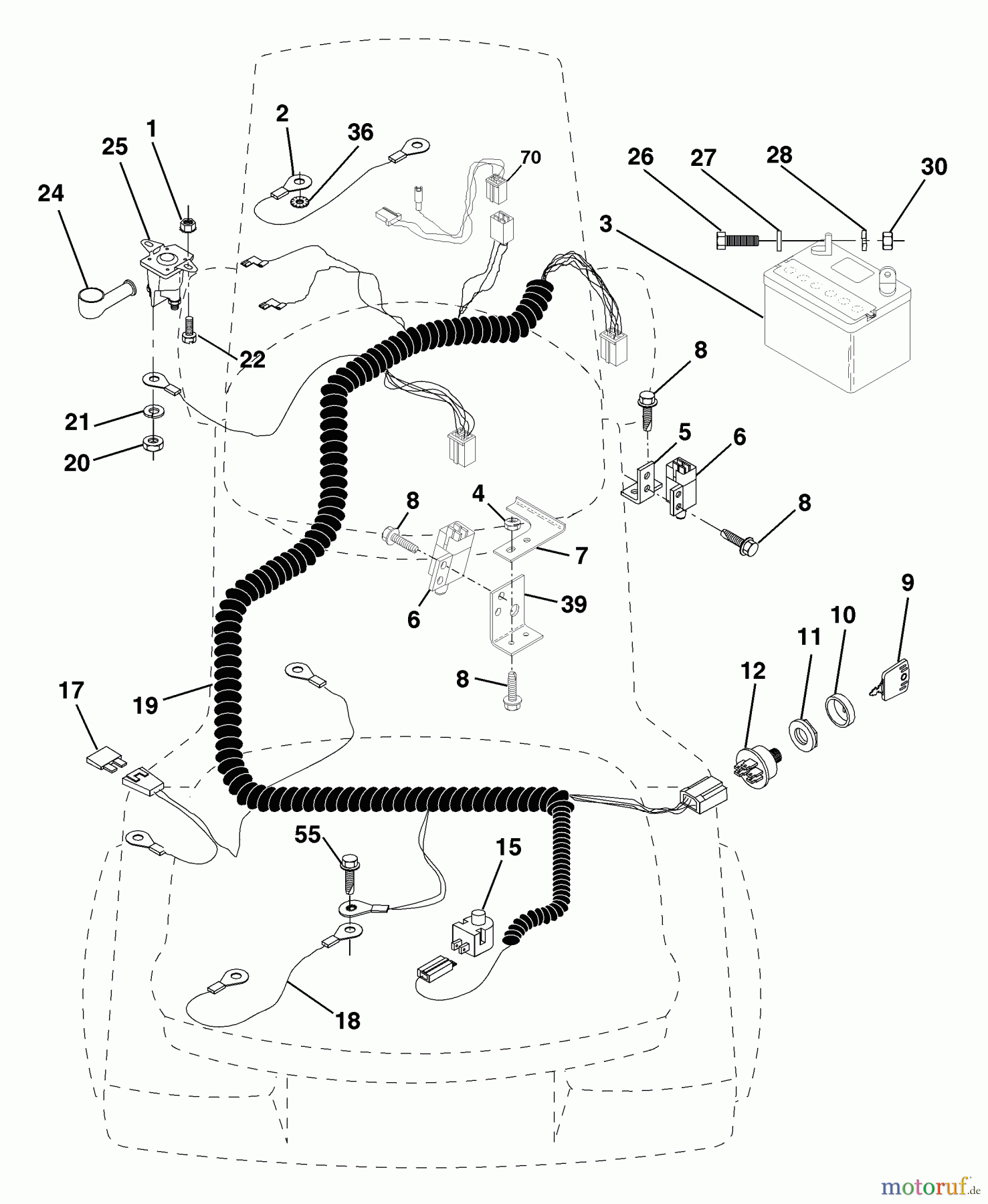 Husqvarna Rasen und Garten Traktoren LR 110 (954001232C) - Husqvarna Lawn Tractor (1995-08 & After) Electrical