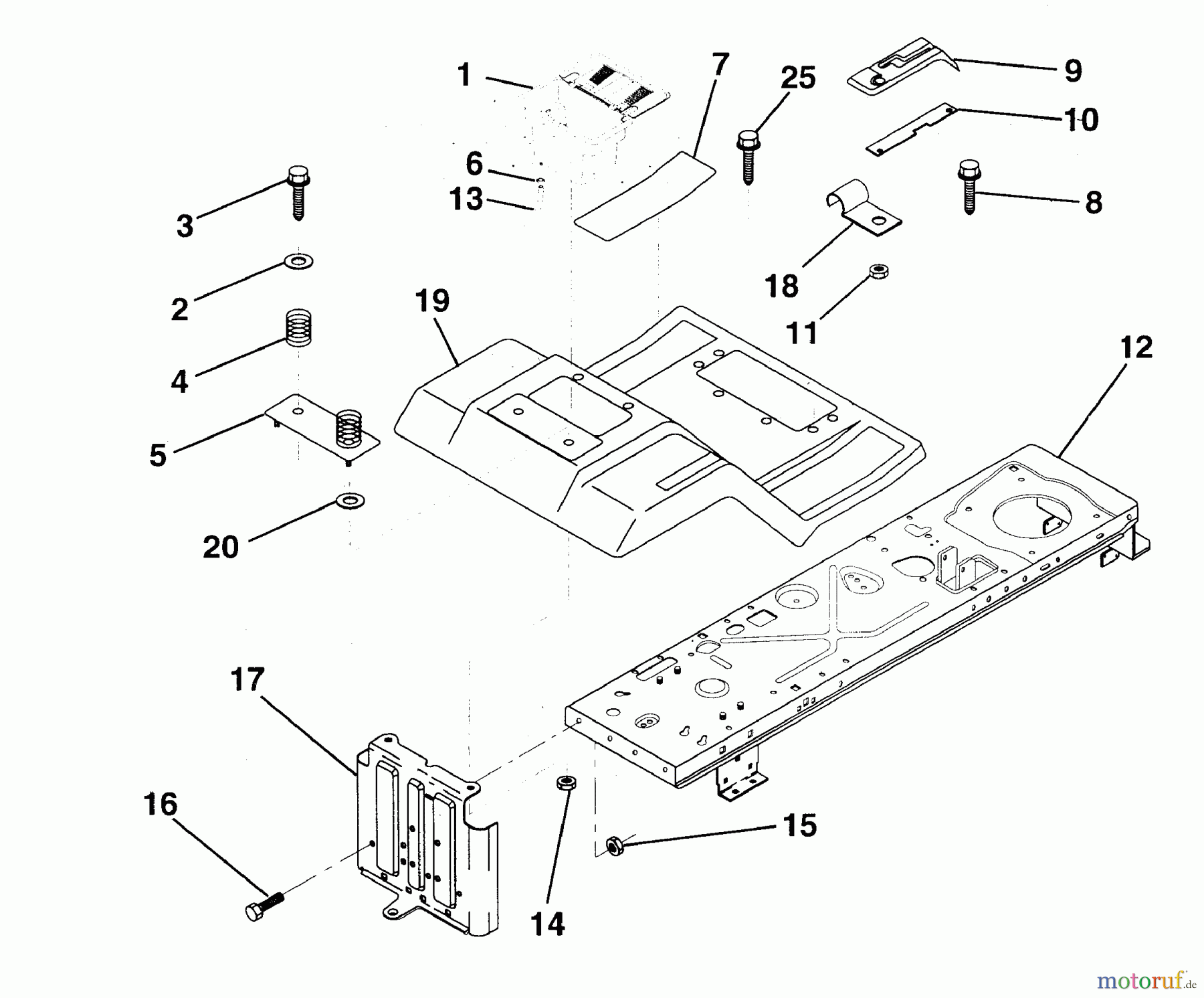 Husqvarna Rasen und Garten Traktoren LR 120 (954000602) (HN1236A) - Husqvarna Lawn Tractor (1993-10 & After) Fender/Chassis