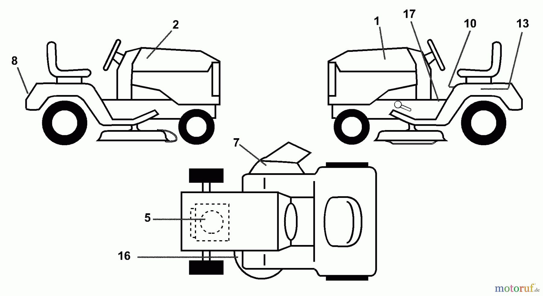 Husqvarna Rasen und Garten Traktoren LR 121 (954140001) (HCLR120A) - Husqvarna Lawn Tractor (1996-08 & After) Decals