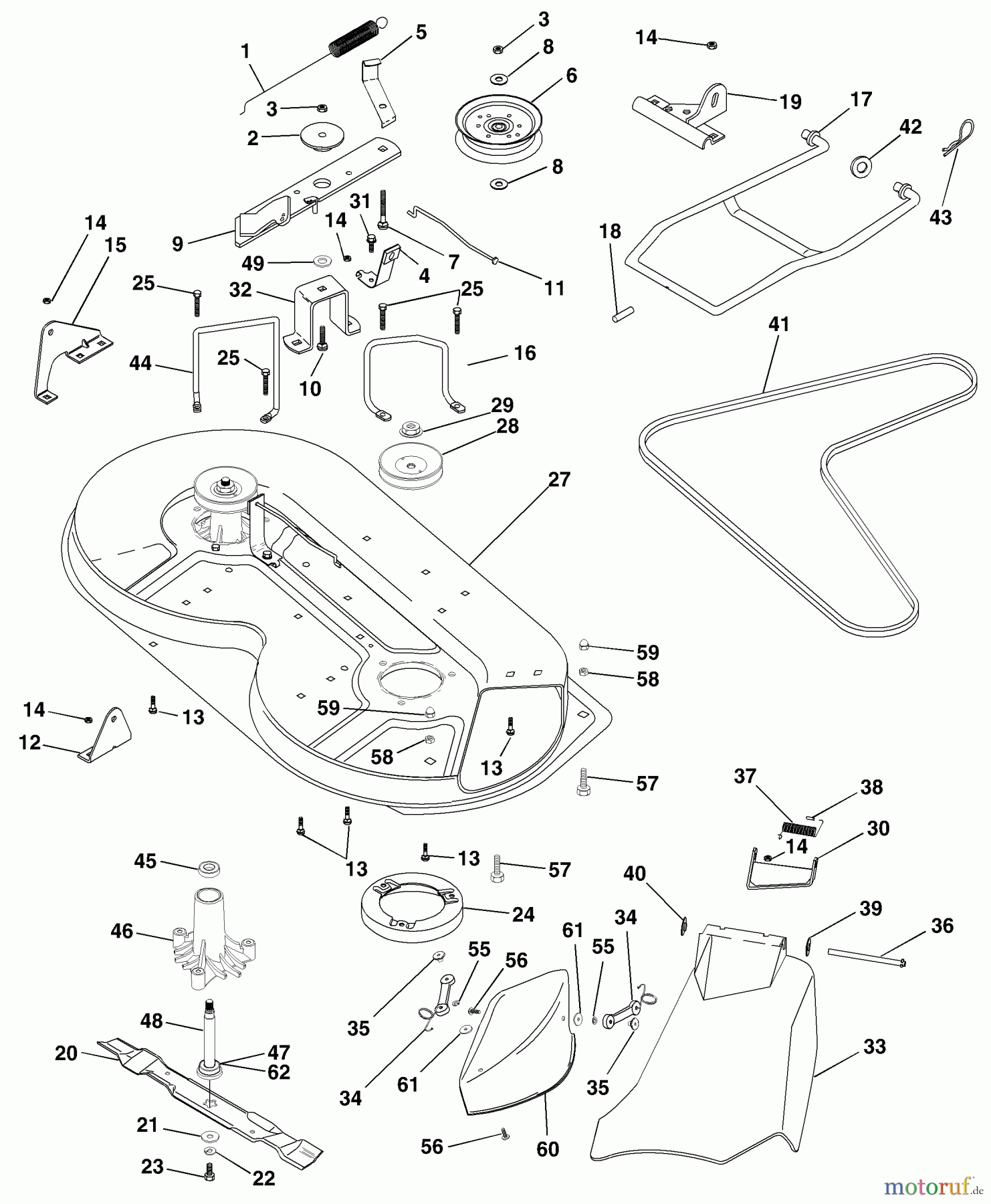  Husqvarna Rasen und Garten Traktoren LR 121 (954140001) (HCLR120A) - Husqvarna Lawn Tractor (1996-08 & After) Mower Deck