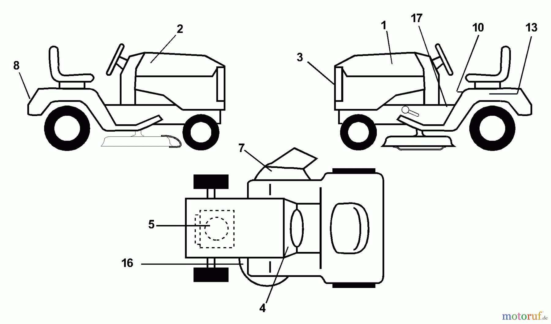 Husqvarna Rasen und Garten Traktoren LR 122 (954140105A) - Husqvarna Lawn Tractor (1999-09 & After) Decals