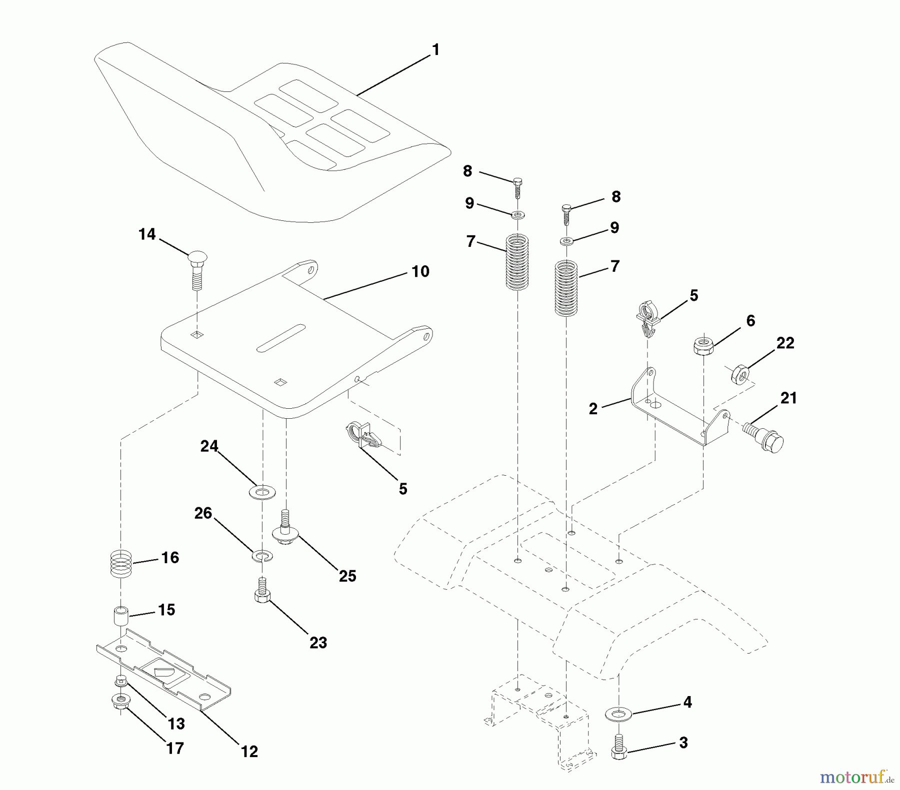 Husqvarna Rasen und Garten Traktoren LT 120 (954140002B) - Husqvarna Lawn Tractor (1997-12 & After) Seat Assembly