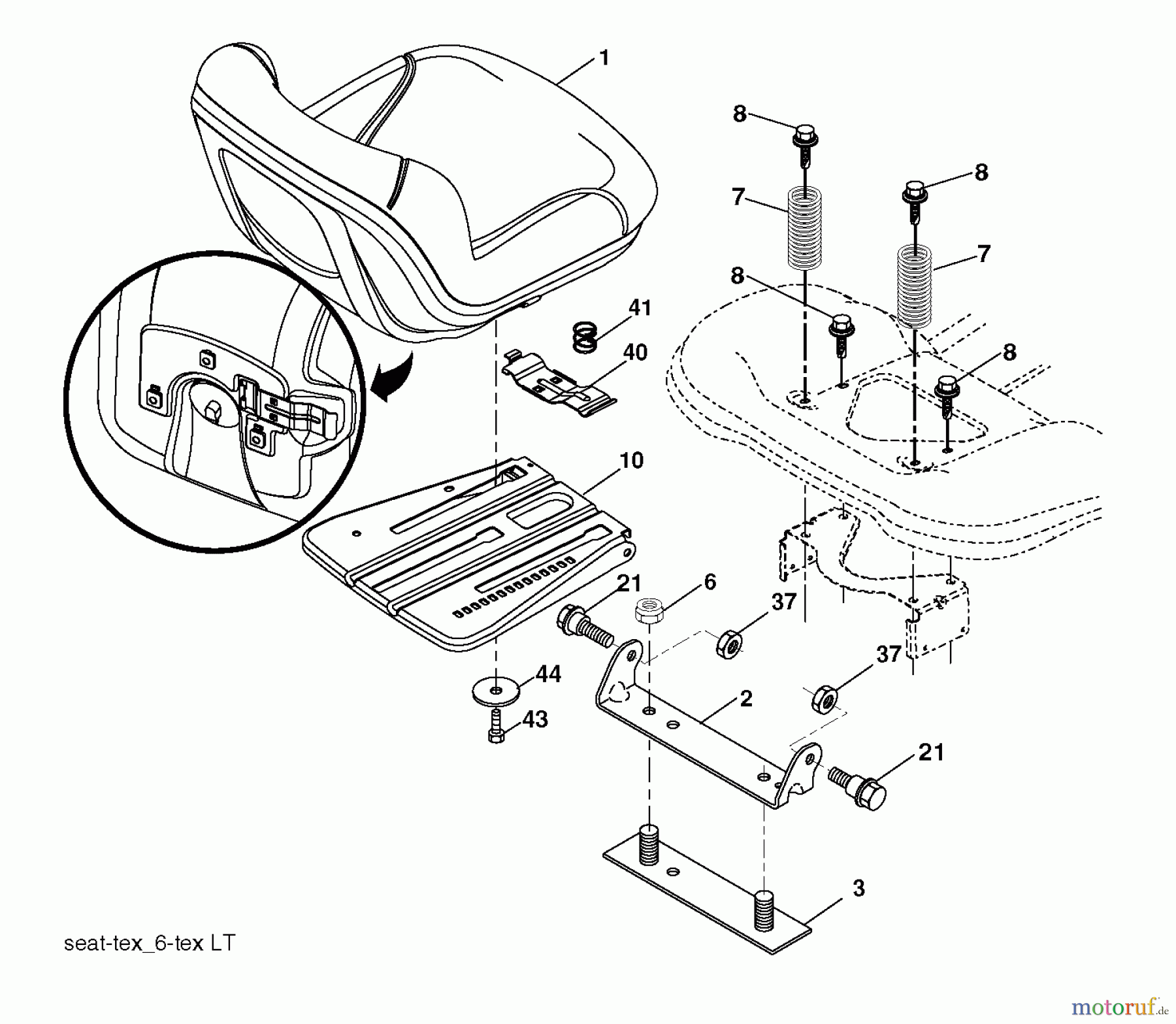 Husqvarna Rasen und Garten Traktoren LT 126 (96041020402) - Husqvarna Lawn Tractor (2012-05 & After) SEAT