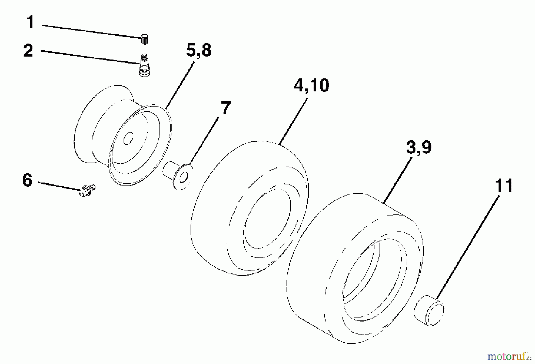 Husqvarna Rasen und Garten Traktoren LT 1538D (954569776) - Husqvarna Lawn Tractor (2003-01 & After) Wheels & Tires