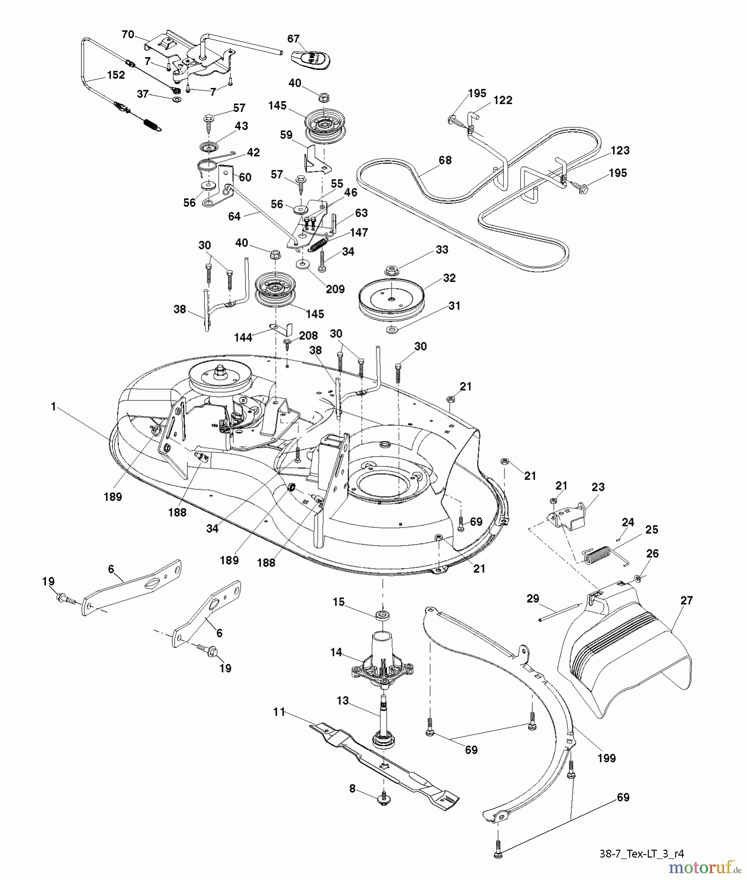 Husqvarna Rasen und Garten Traktoren LT 1597 (96041005010) - Husqvarna Lawn Tractor (2012-01 & After) MOWER DECK / CUTTING DECK