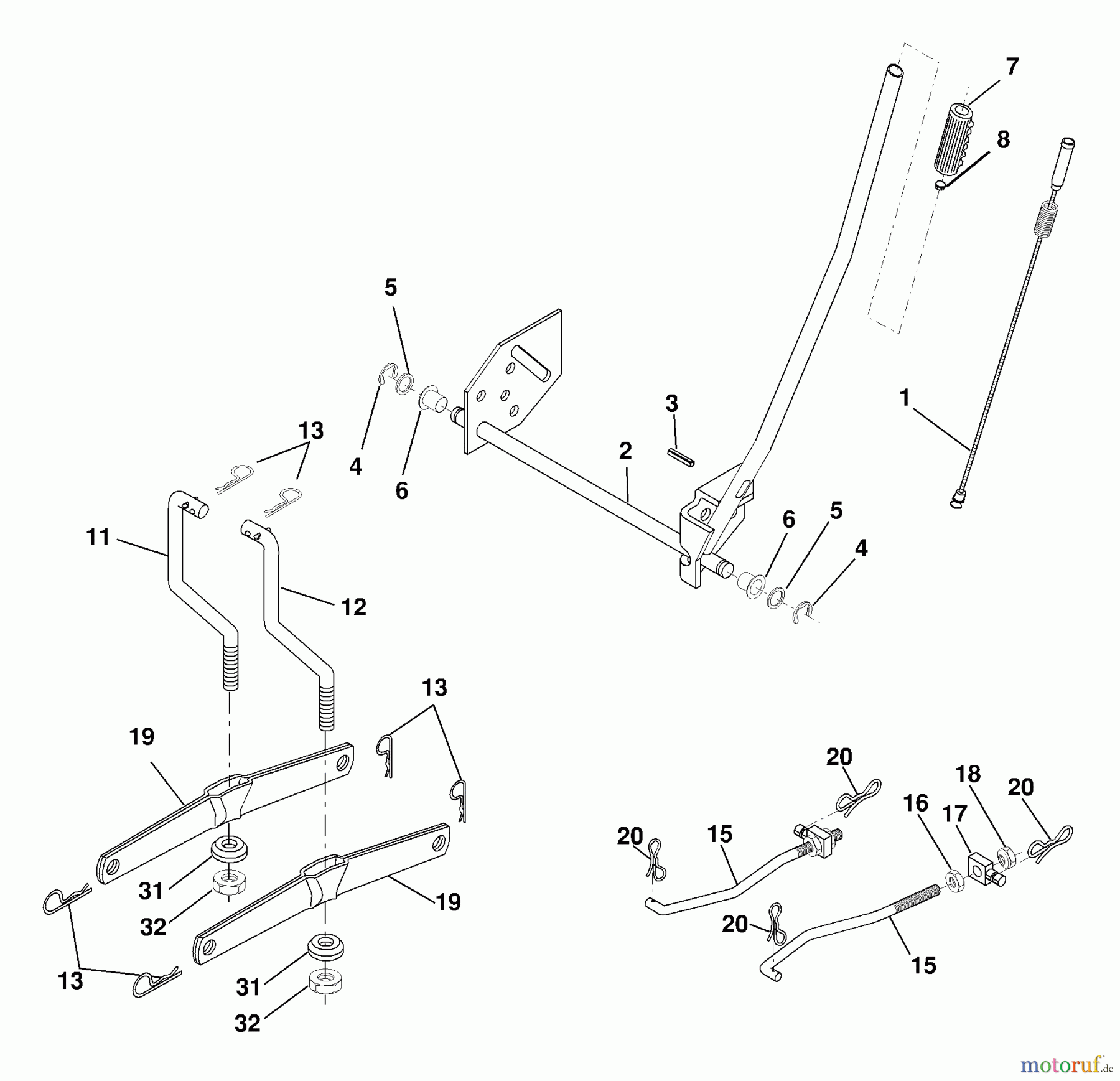  Husqvarna Rasen und Garten Traktoren LT 16542 (96013001900) - Husqvarna Lawn Tractor (2006-02 & After) Mower Lift