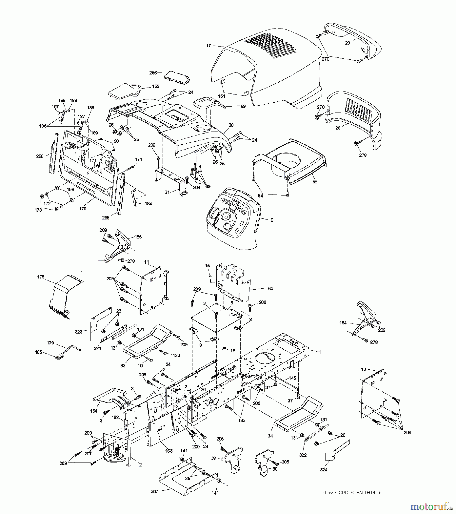  Jonsered Rasen  und Garten Traktoren LT2223 CMA2 (96061026900) - Jonsered Lawn & Garden Tractor (2010-01) CHASSIS ENCLOSURES