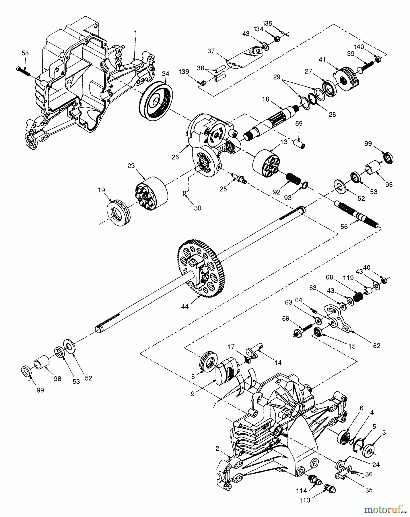  Husqvarna Rasen und Garten Traktoren LTH 120 (954140003) (HCLTH120A) - Husqvarna Lawn Tractor (1997-11 & After) Hydro Transaxle