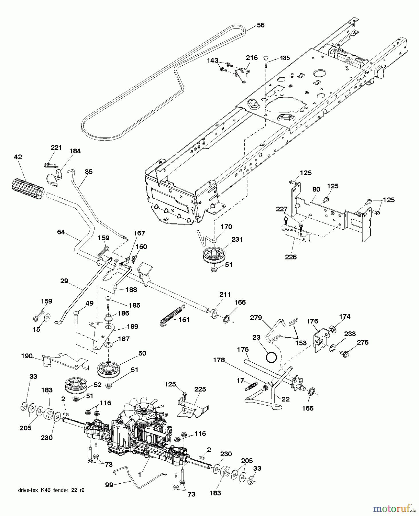 Husqvarna Rasen und Garten Traktoren LTH 152 (96041003009) - Husqvarna Lawn Tractor (2012-08 & After) DRIVE