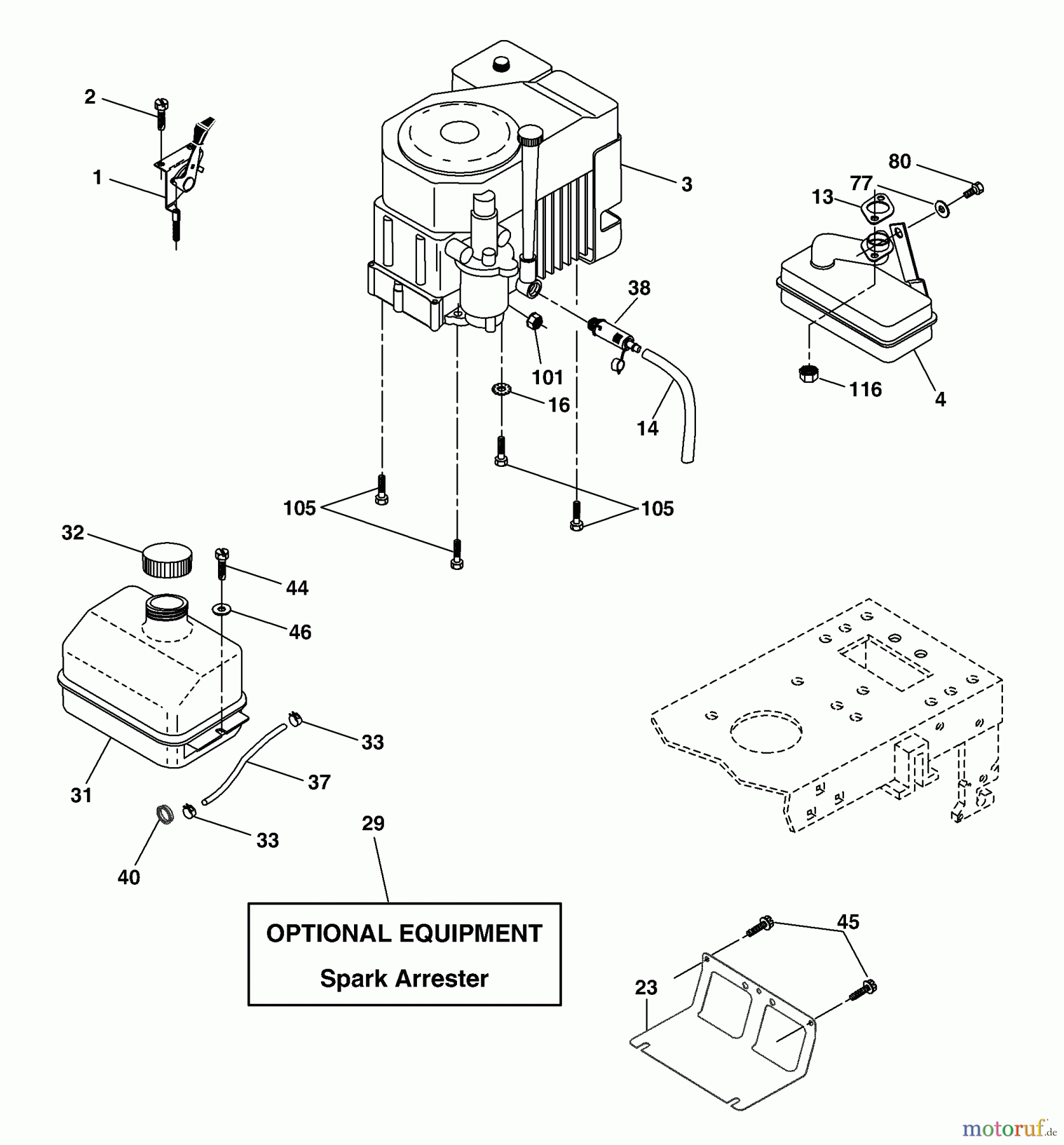  Husqvarna Rasen und Garten Traktoren LTH 1742C (954570376) - Husqvarna Lawn Tractor (2003-02 & After) Engine