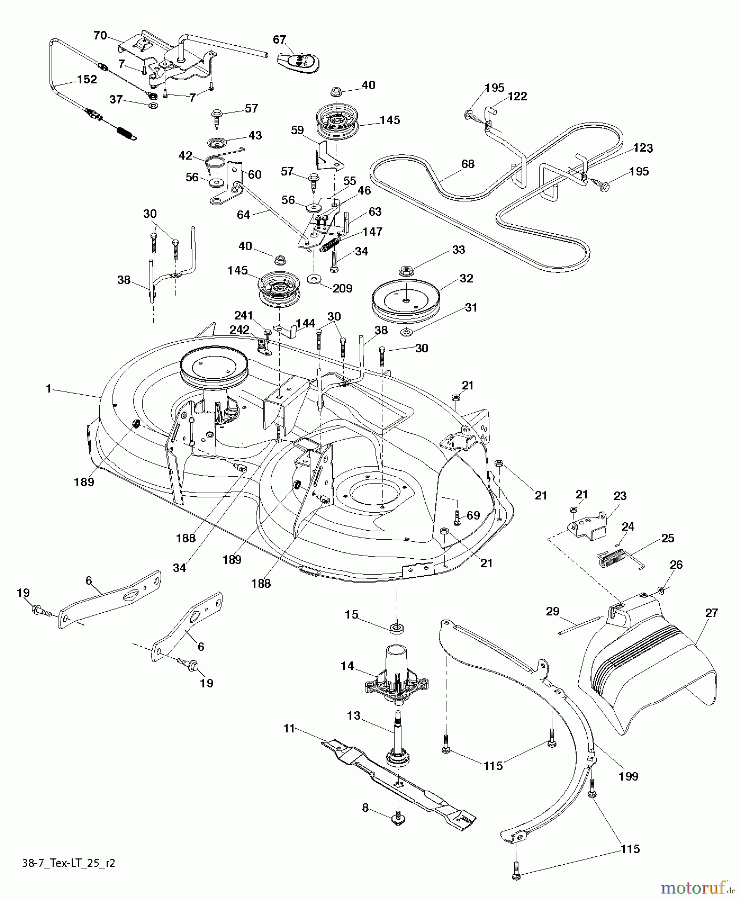  Husqvarna Rasen und Garten Traktoren LTH 2038R (96041028300) - Husqvarna Lawn Tractor (2012-05 & After) MOWER DECK / CUTTING DECK