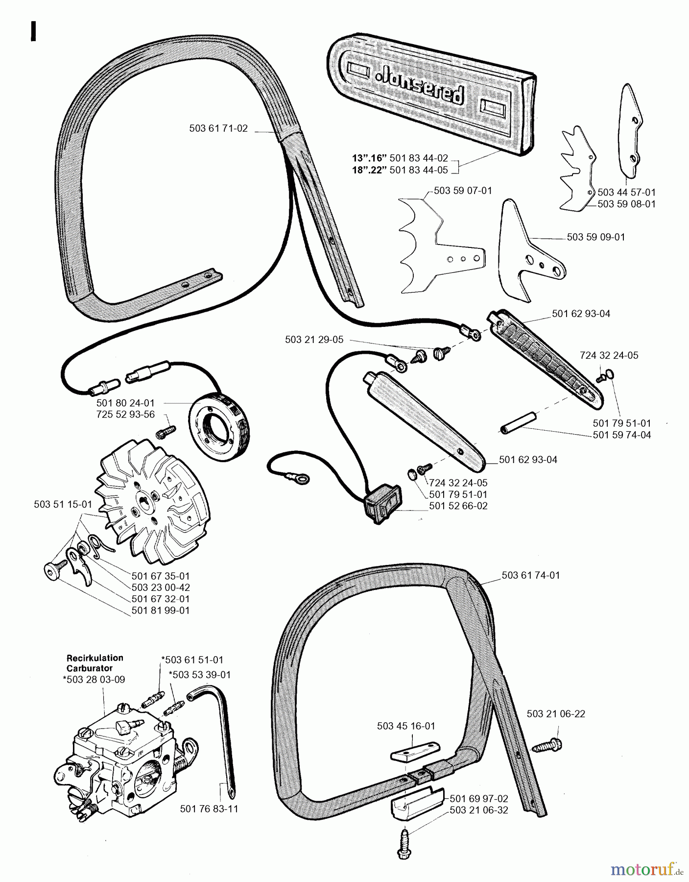 Jonsered Motorsägen 670 CHAMP - Jonsered Chainsaw (1996-09) ACCESSORIES #2