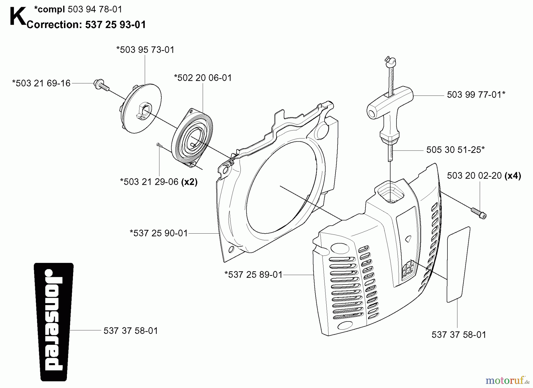  Jonsered Motorsensen, Trimmer FC2145 - Jonsered String/Brush Trimmer (2004-08) STARTER