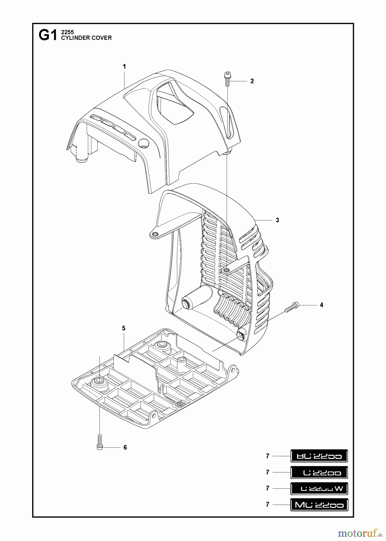  Jonsered Motorsensen, Trimmer FC2255 - Jonsered String/Brush Trimmer (2011-01) CYLINDER COVER #2