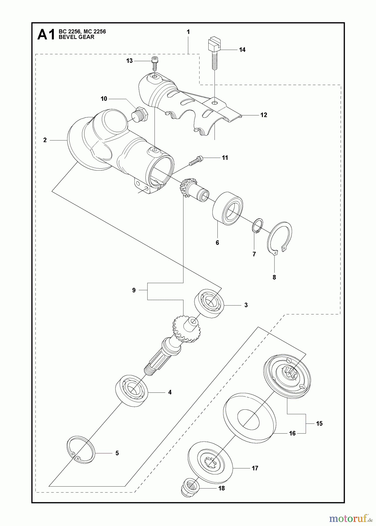  Jonsered Motorsensen, Trimmer BC2256 - Jonsered Brushcutter (2011-01) BEVEL GEAR