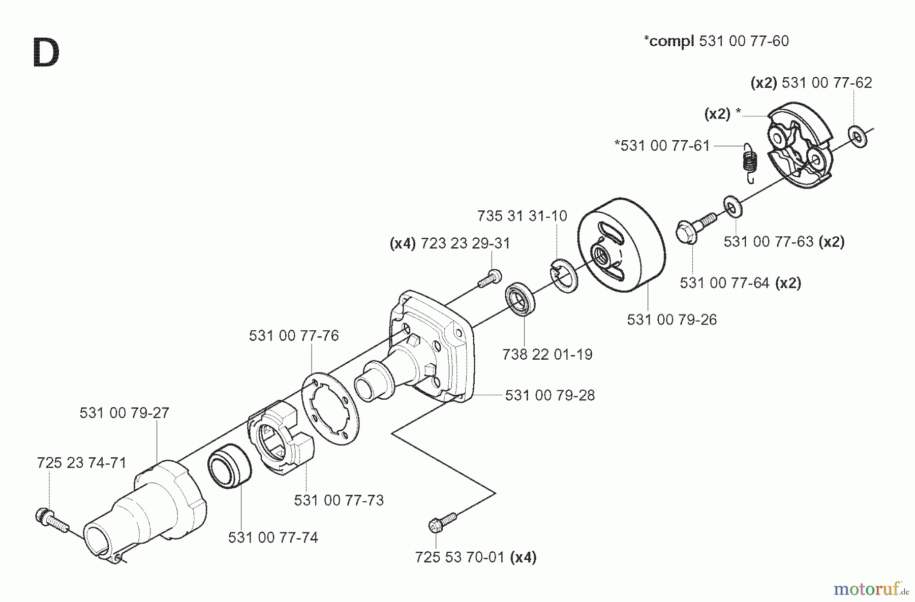  Jonsered Motorsensen, Trimmer GC2042 - Jonsered String/Brush Trimmer (2008-03) CLUTCH