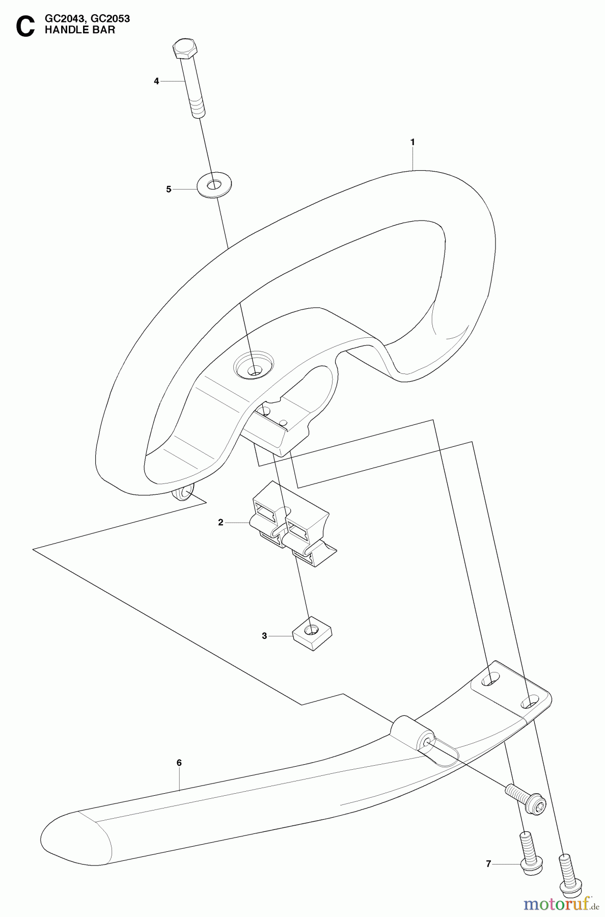 Jonsered Motorsensen, Trimmer GC2053 - Jonsered String/Brush Trimmer (2009-05) HANDLE