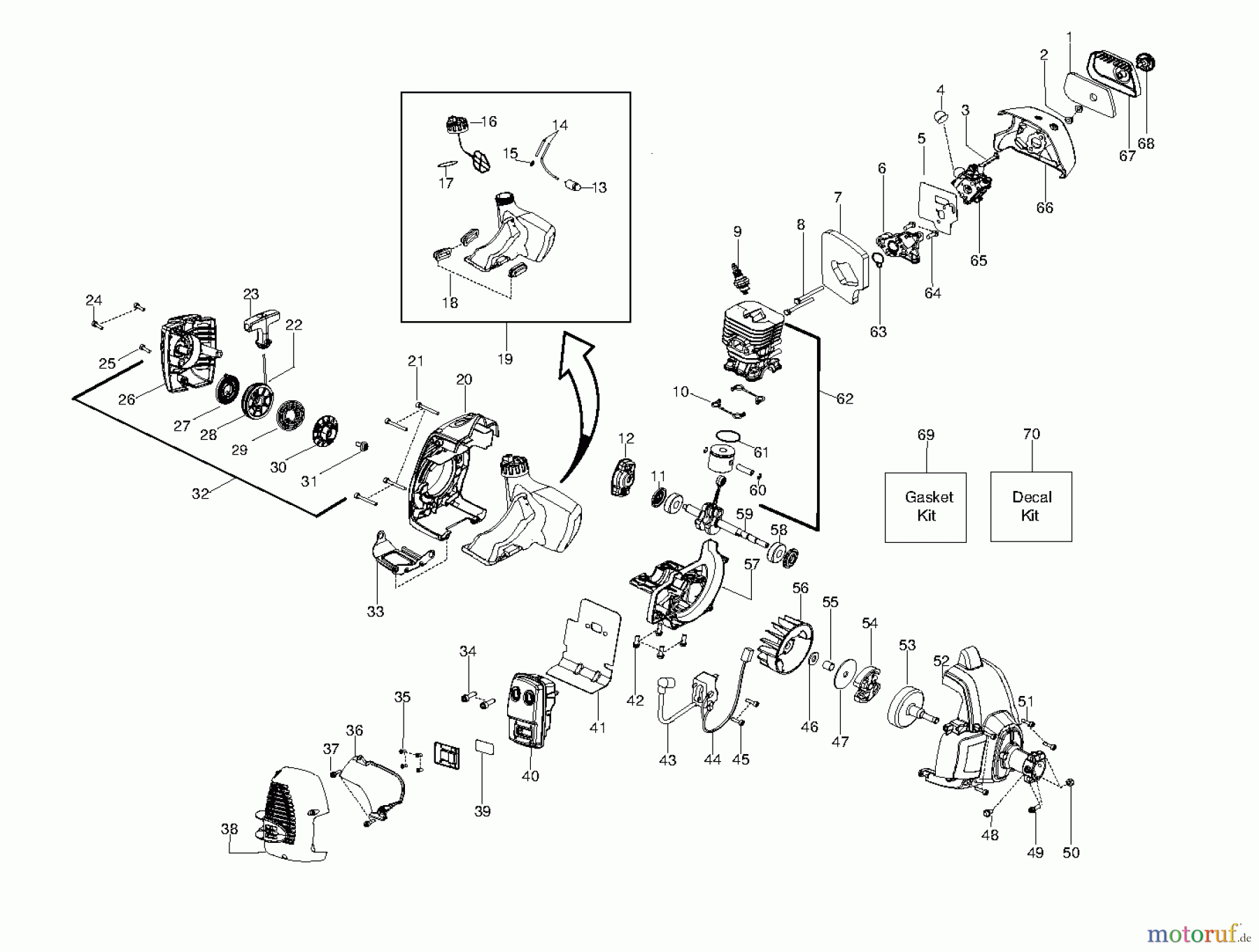 Jonsered Motorsensen, Trimmer GC2128 (952711955) - Jonsered String/Brush Trimmer (2010-08) ENGINE