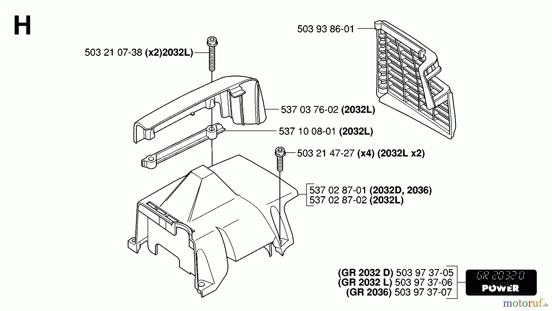 Jonsered Motorsensen, Trimmer GR2036 - Jonsered String/Brush Trimmer (2006-10) COVER