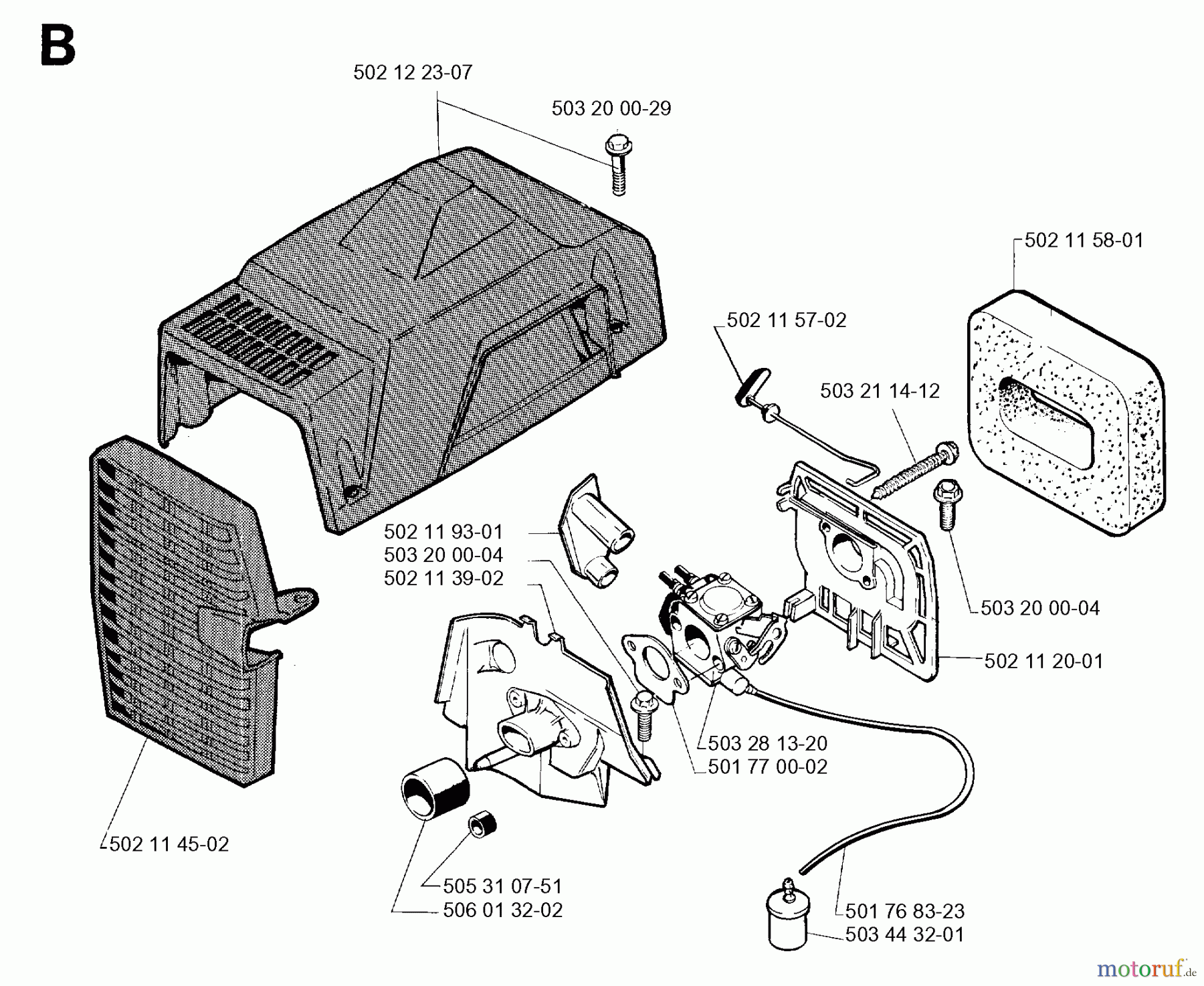  Jonsered Motorsensen, Trimmer RS44 - Jonsered String/Brush Trimmer (1991-03) CARBURETOR AIR FILTER