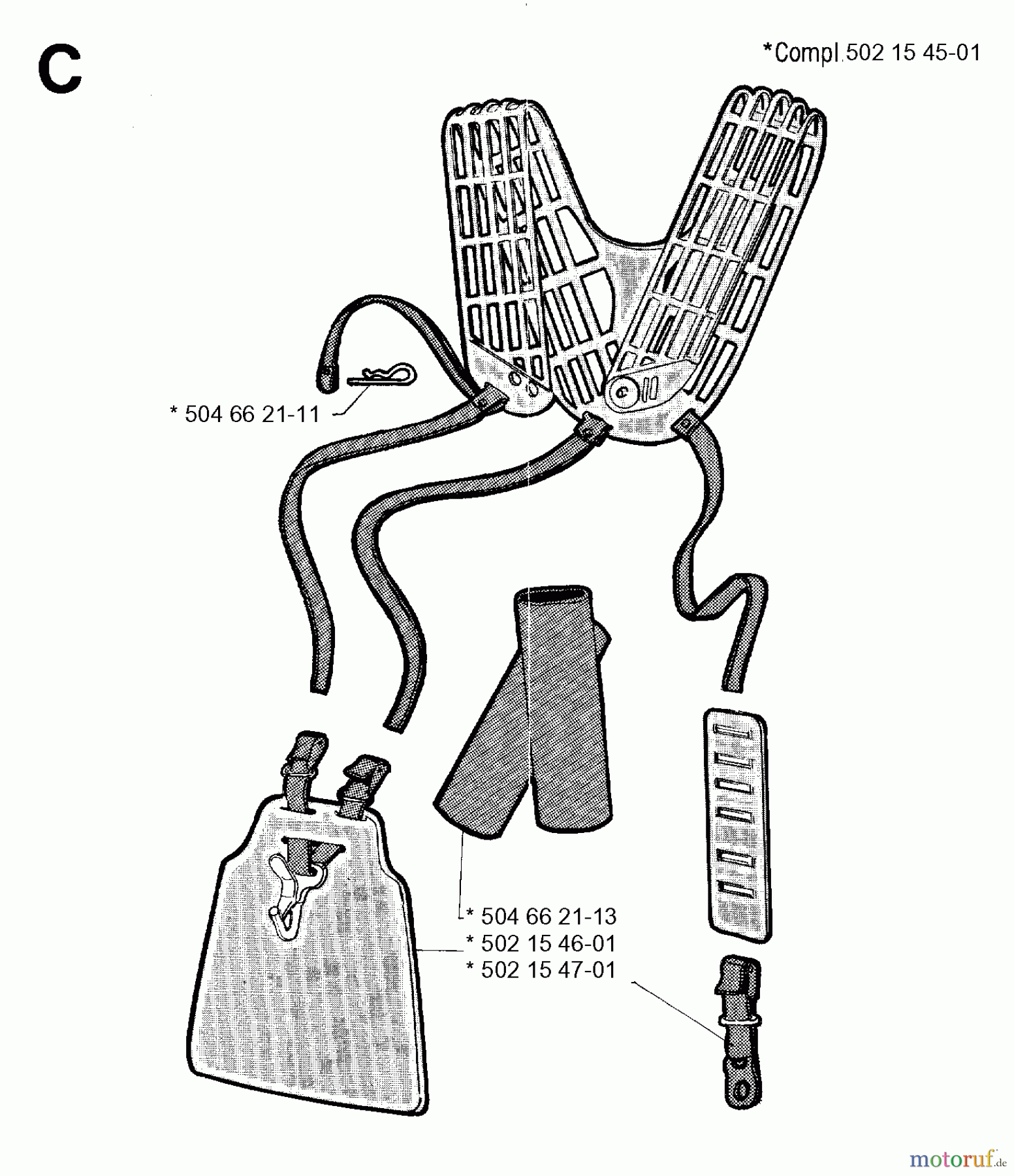  Jonsered Motorsensen, Trimmer RS40 - Jonsered String/Brush Trimmer (1990-02) HARNESS