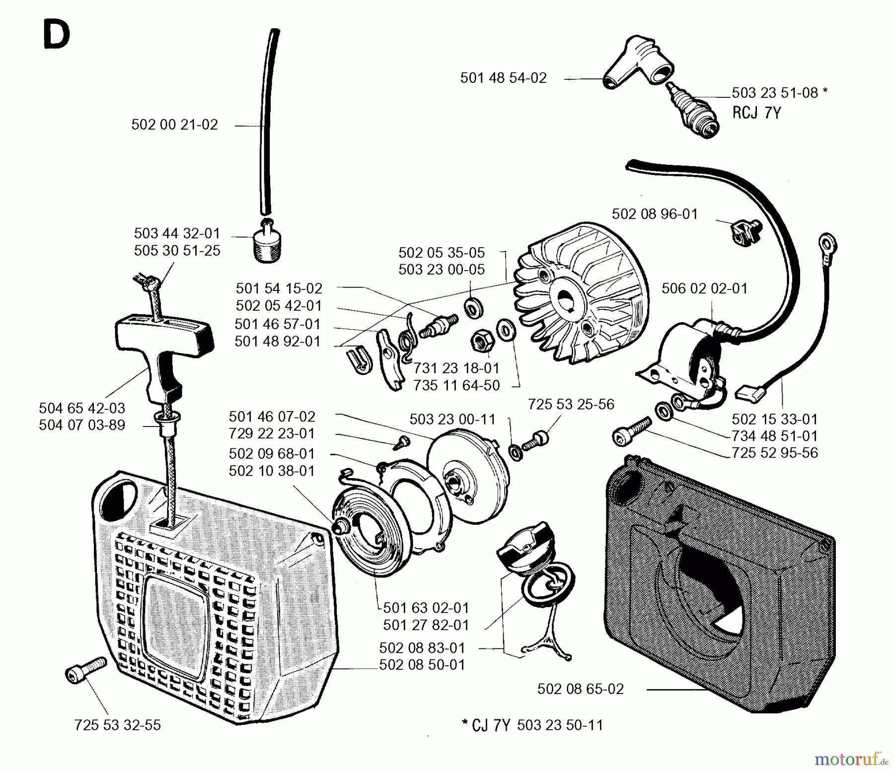 Jonsered Motorsensen, Trimmer RS40 - Jonsered String/Brush Trimmer (1990-02) STARTER