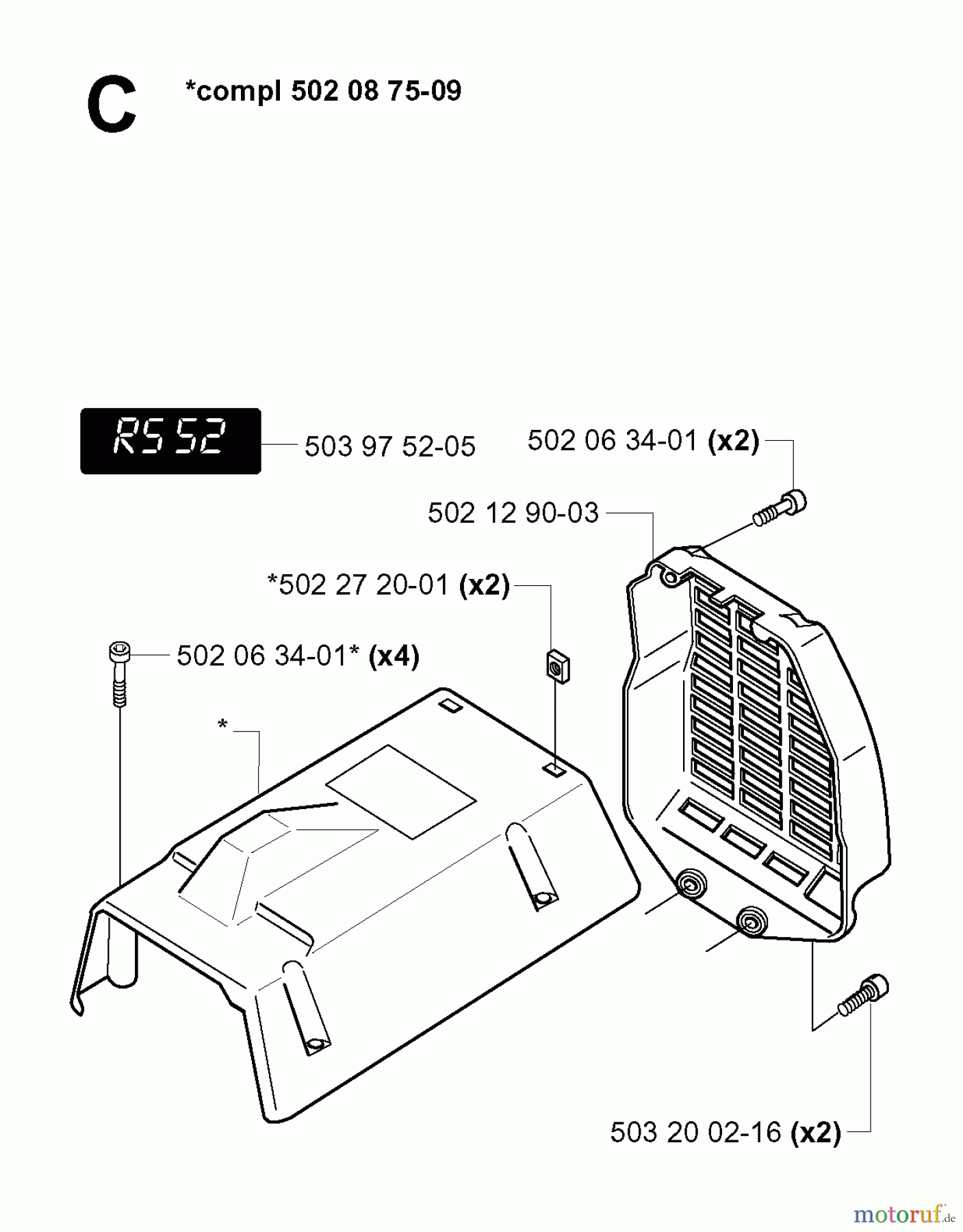  Jonsered Motorsensen, Trimmer RS52 EPA - Jonsered String/Brush Trimmer (2001-05) COVER