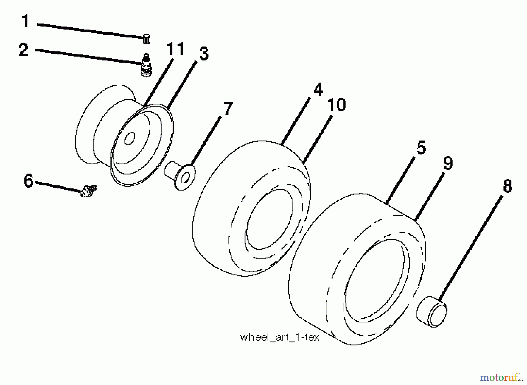  Jonsered Rasen  und Garten Traktoren LT2213 (96041007905) - Jonsered Lawn & Garden Tractor (2012-08) WHEELS TIRES