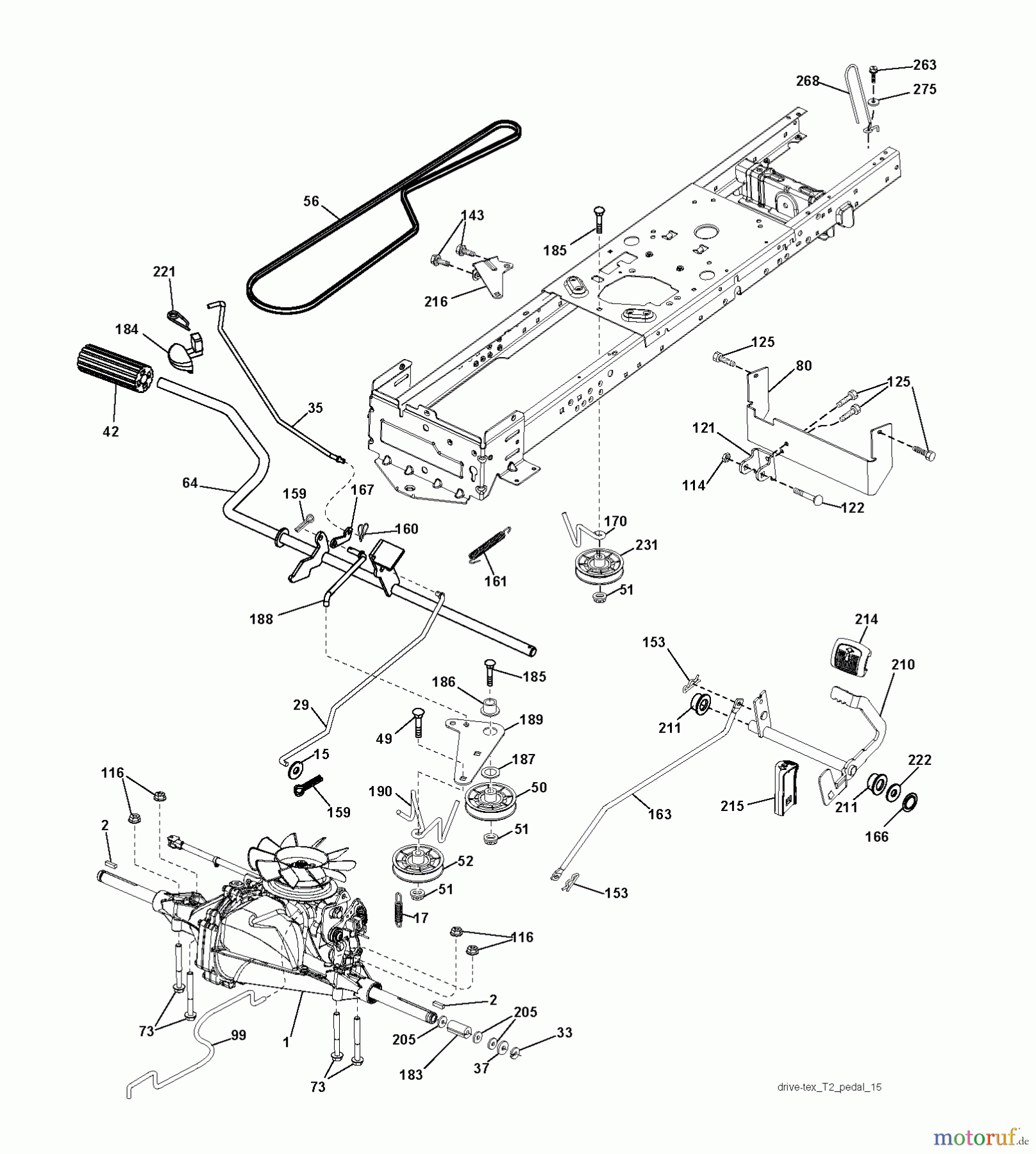  Jonsered Rasen  und Garten Traktoren LT2213 A (96041008000) - Jonsered Lawn & Garden Tractor (2009-01) DRIVE