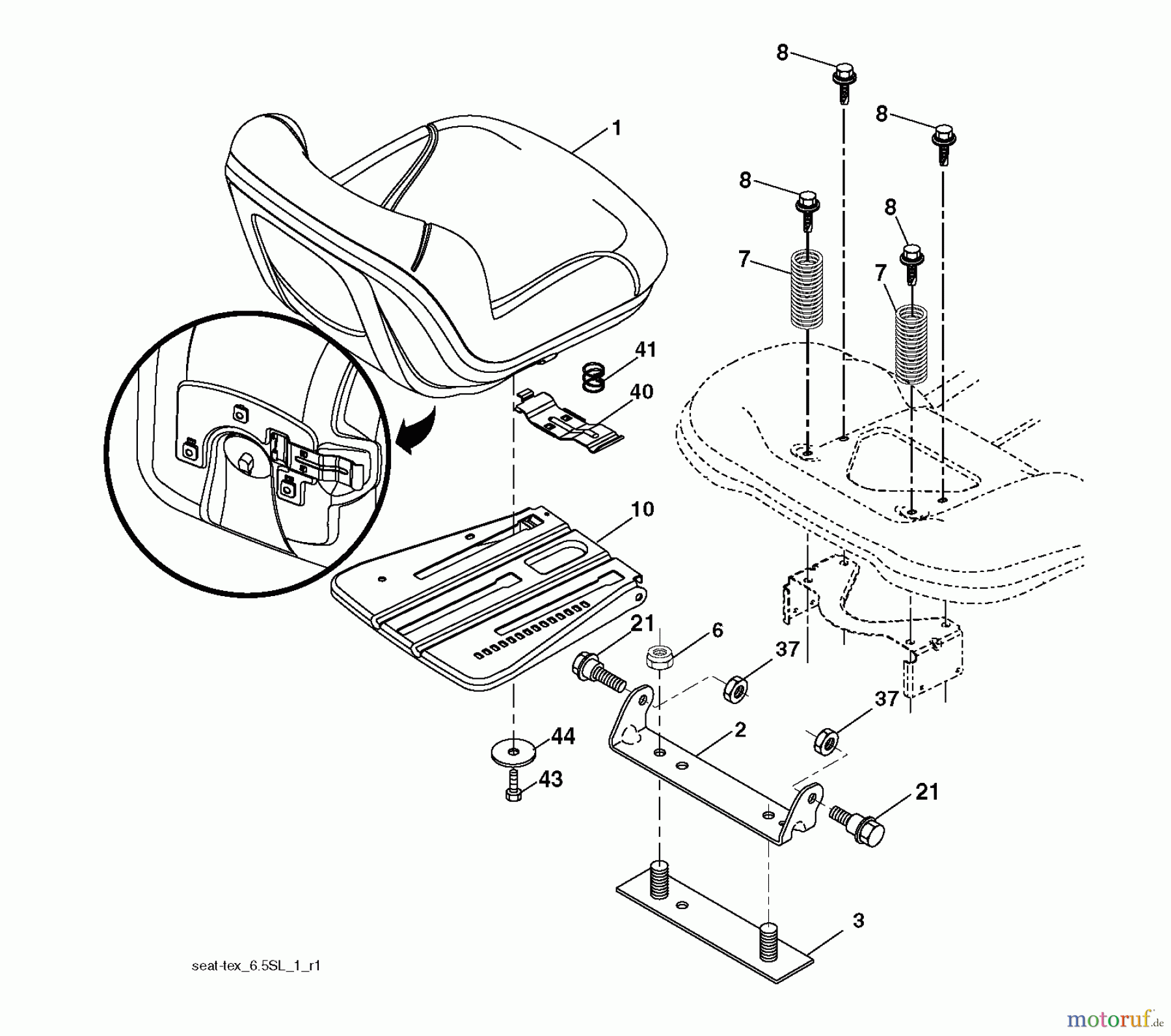  Jonsered Rasen  und Garten Traktoren LT2213 C (96041008101) - Jonsered Lawn & Garden Tractor (2009-08) SEAT