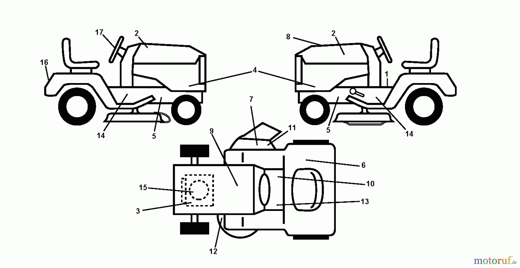  Jonsered Rasen  und Garten Traktoren LT2216 A2 (96041018100) - Jonsered Lawn & Garden Tractor (2010-02) DECALS