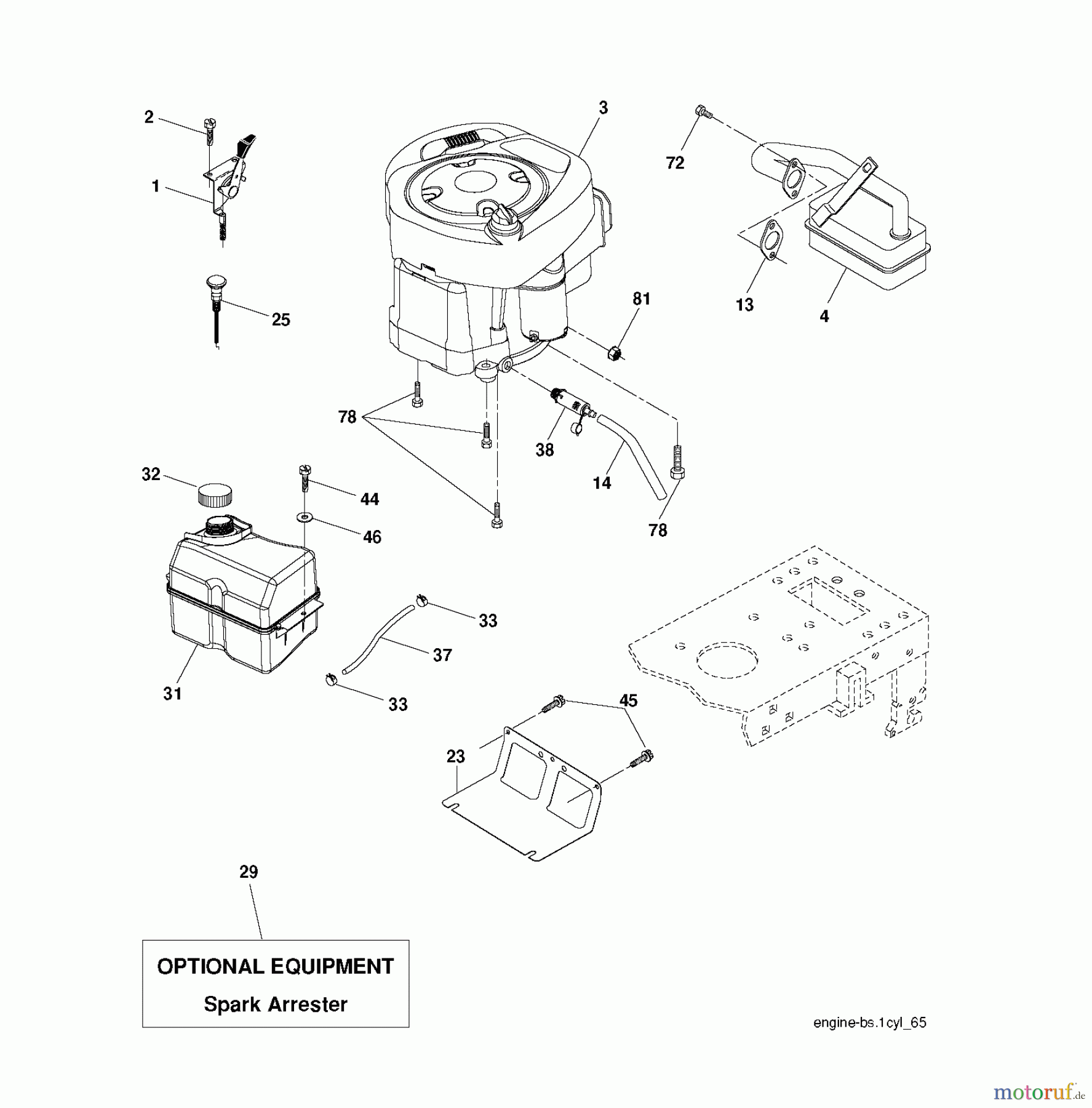  Jonsered Rasen  und Garten Traktoren LT2216 CM (96061019304) - Jonsered Lawn & Garden Tractor (2008-01) ENGINE