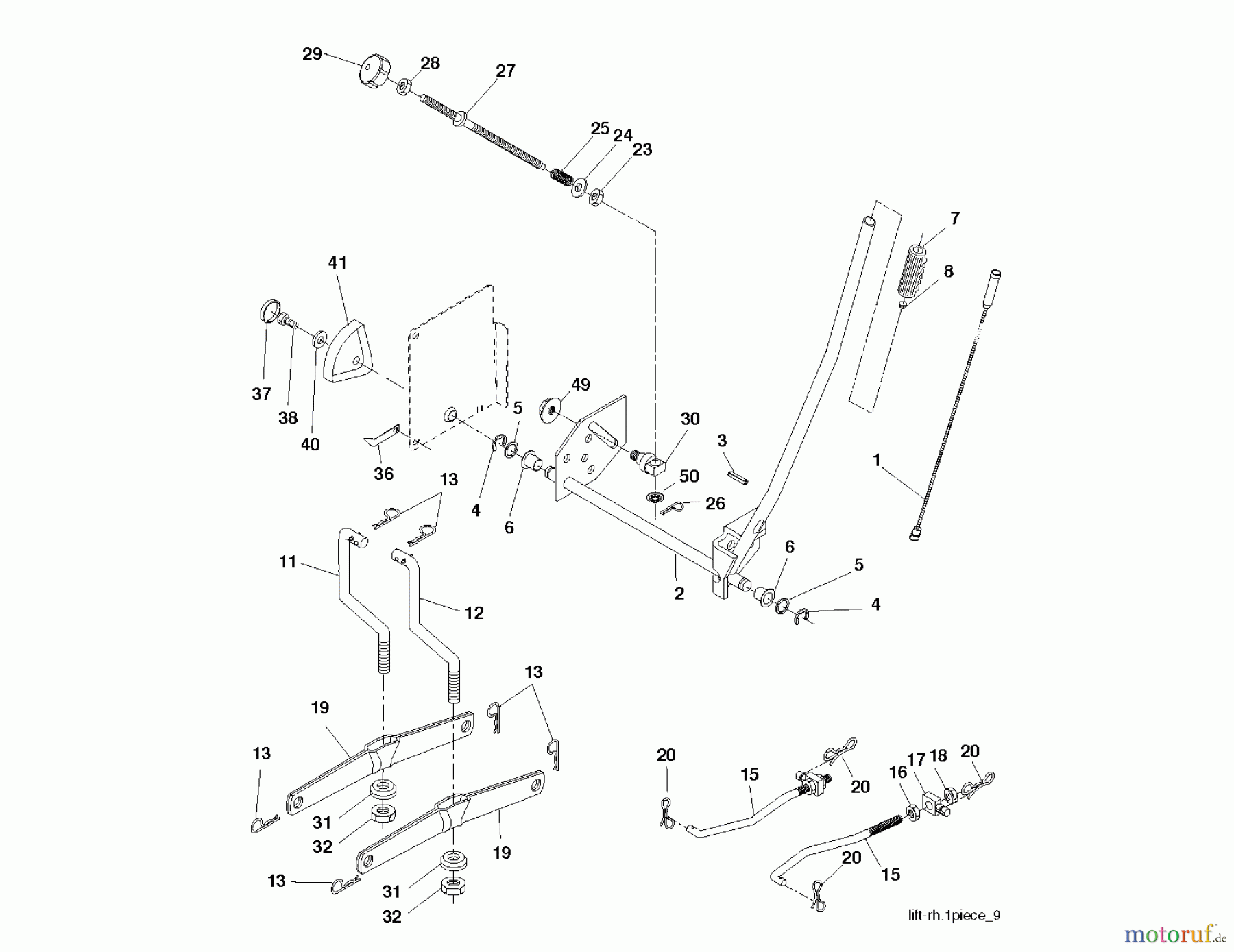  Jonsered Rasen  und Garten Traktoren LT2216 CM (96061019304) - Jonsered Lawn & Garden Tractor (2008-01) MOWER LIFT / DECK LIFT