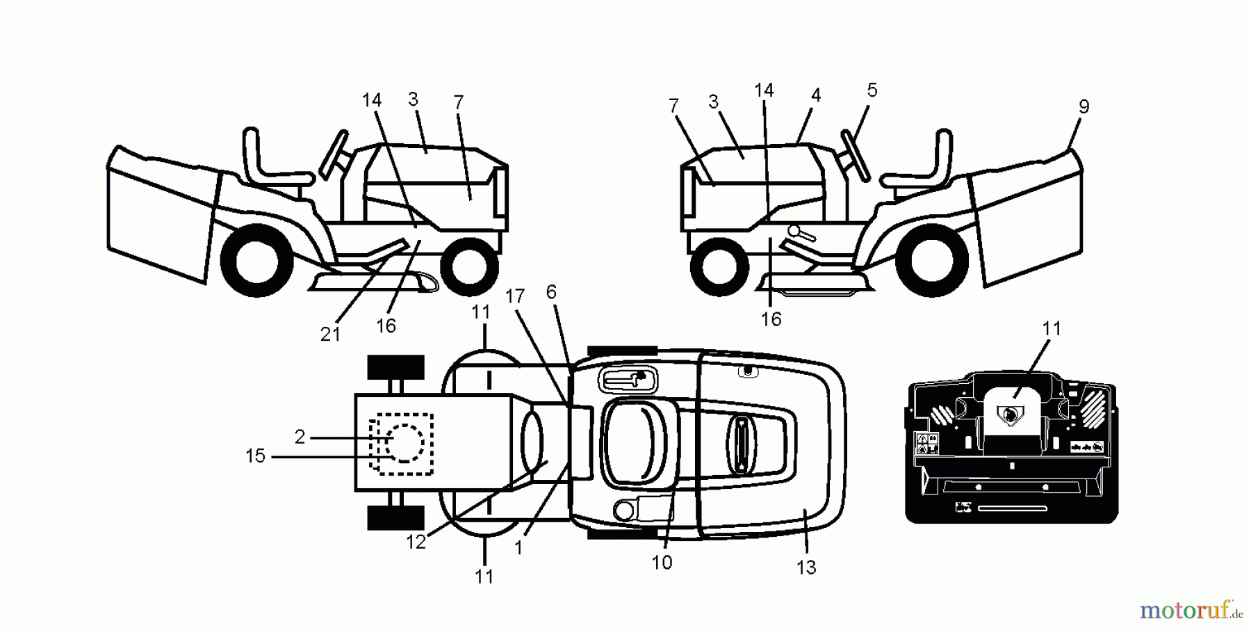  Jonsered Rasen  und Garten Traktoren LT2216 CM (96061023700) - Jonsered Lawn & Garden Tractor (2009-01) DECALS