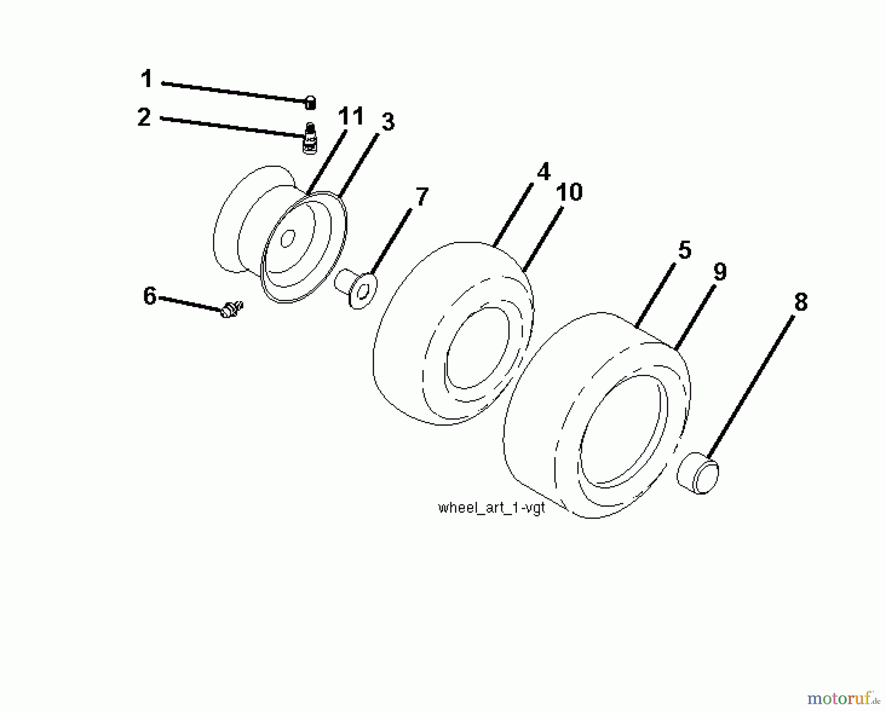  Jonsered Rasen  und Garten Traktoren LT2218 A (96041010505) - Jonsered Lawn & Garden Tractor (2011-08) WHEELS TIRES