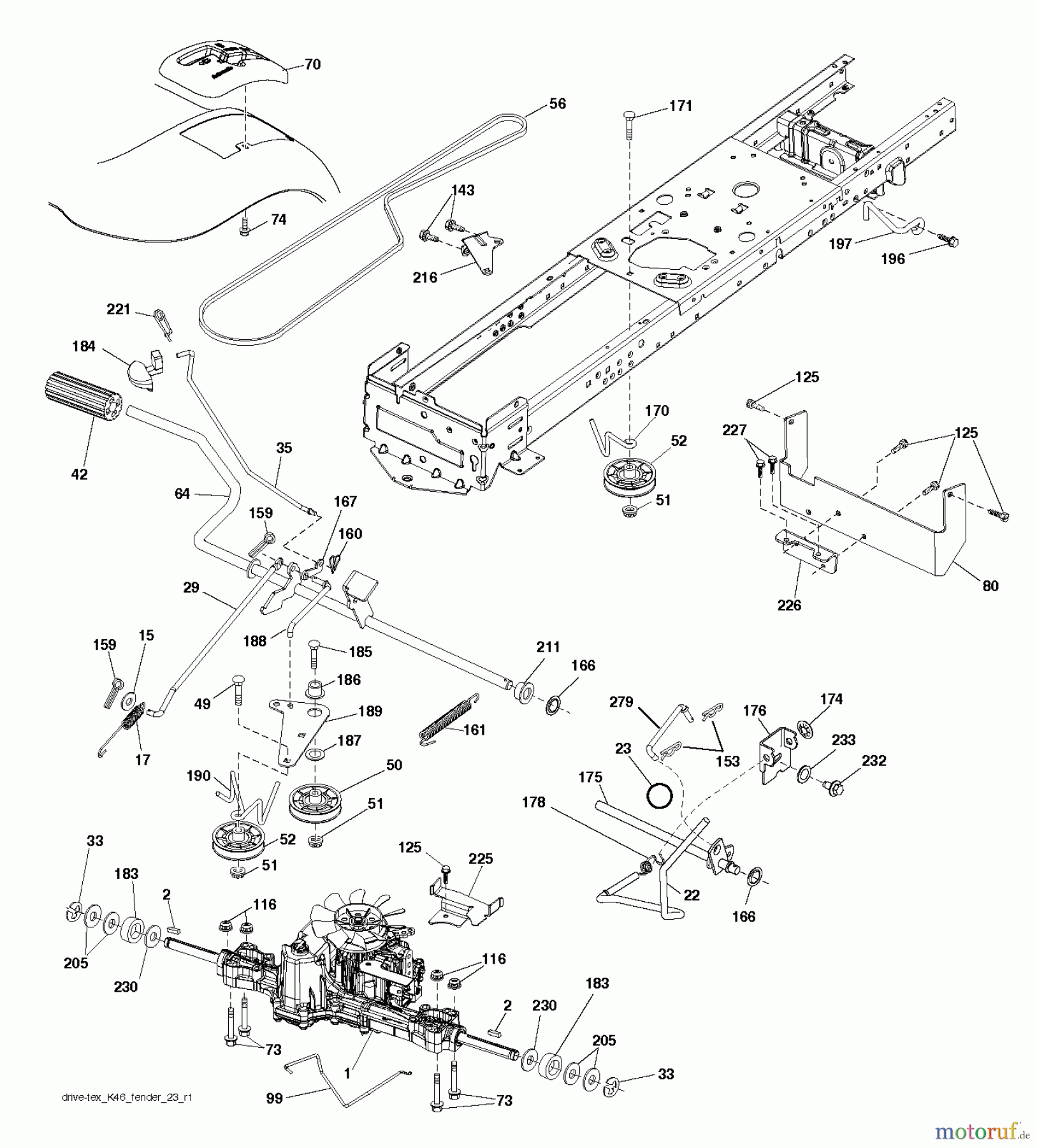  Jonsered Rasen  und Garten Traktoren LT2218 A2 (96041010901) - Jonsered Lawn & Garden Tractor (2010-02) DRIVE