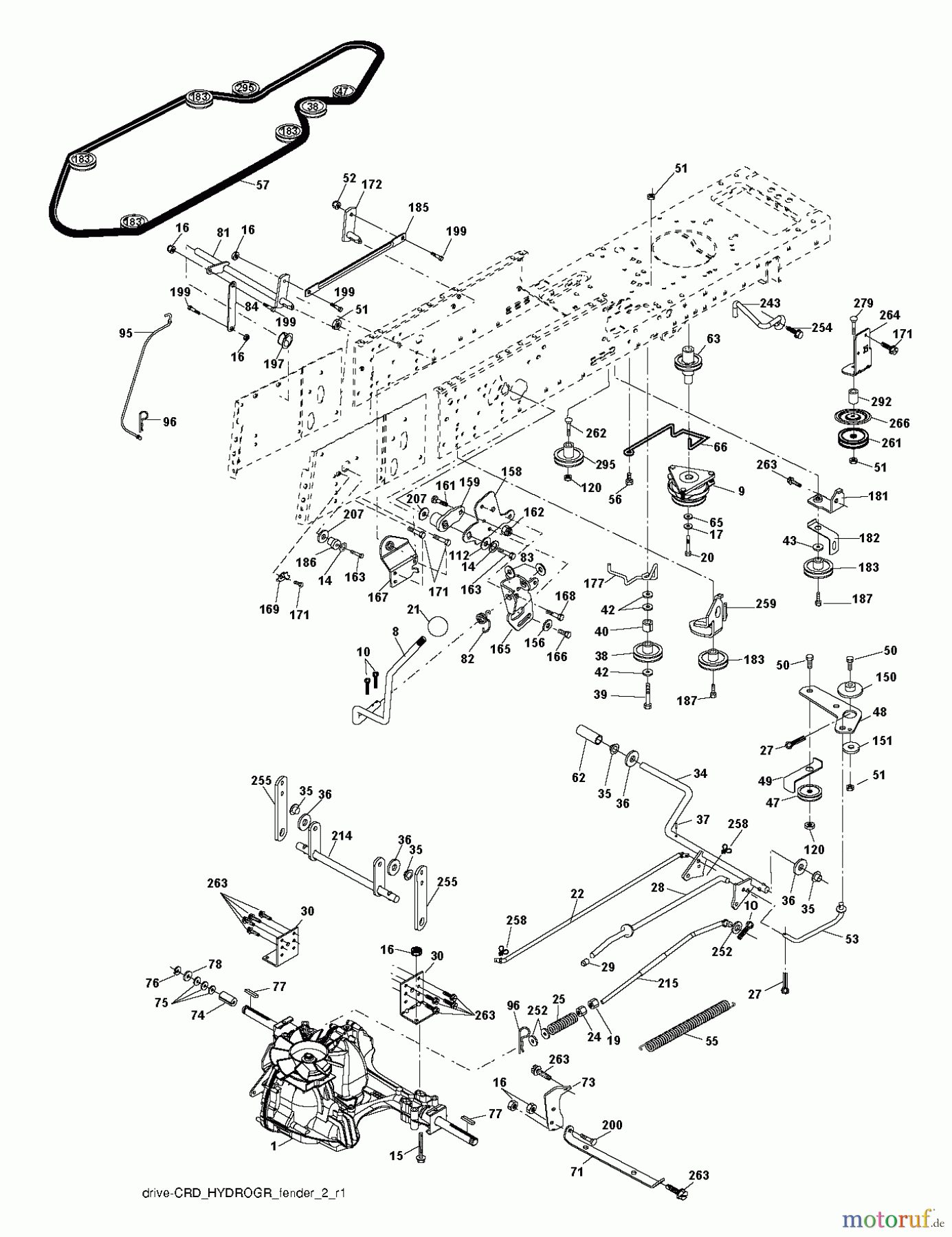  Jonsered Rasen  und Garten Traktoren LT2218 CMA (96061021902) - Jonsered Lawn & Garden Tractor (2010-02) DRIVE